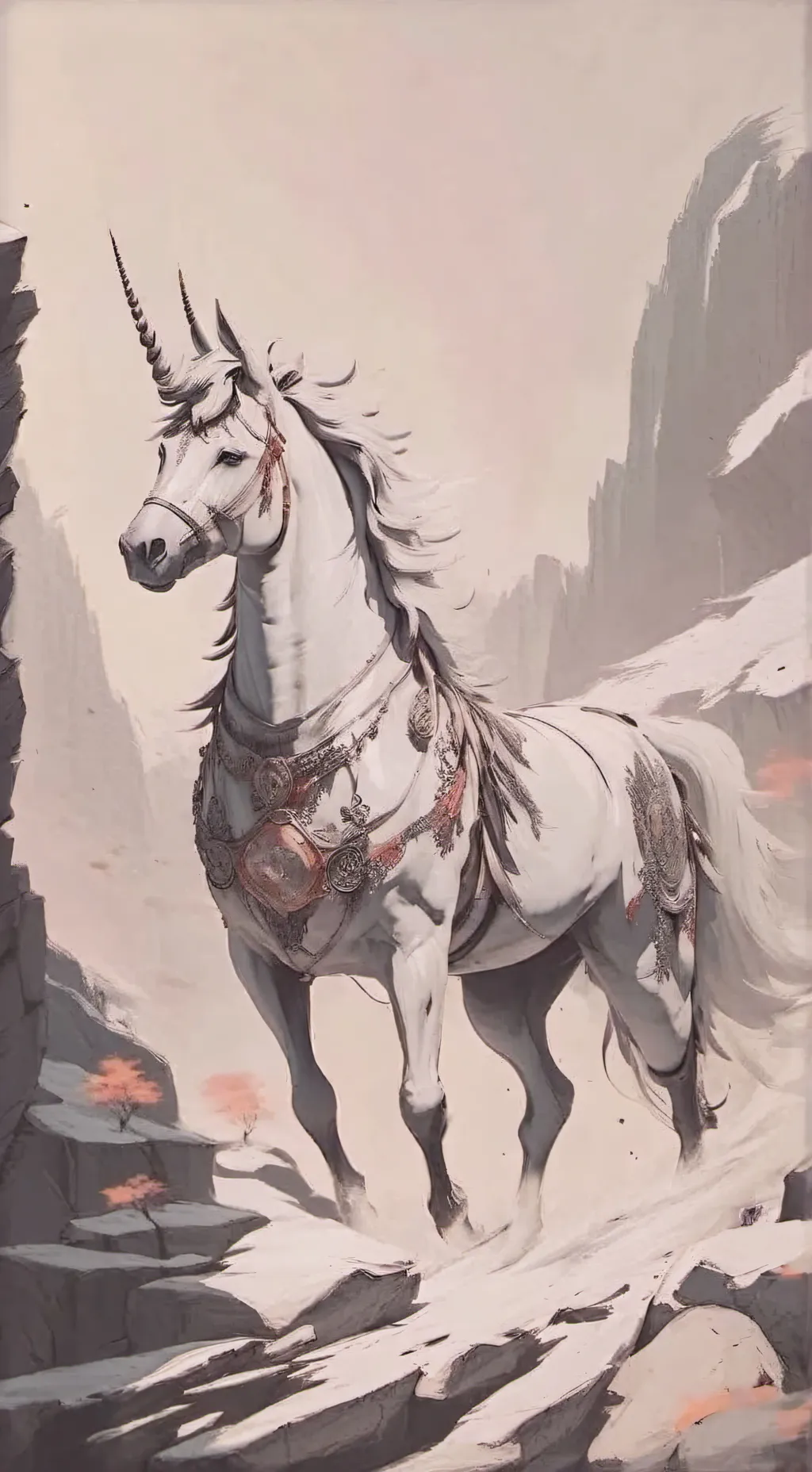 ai character: das Einhorn Horror background