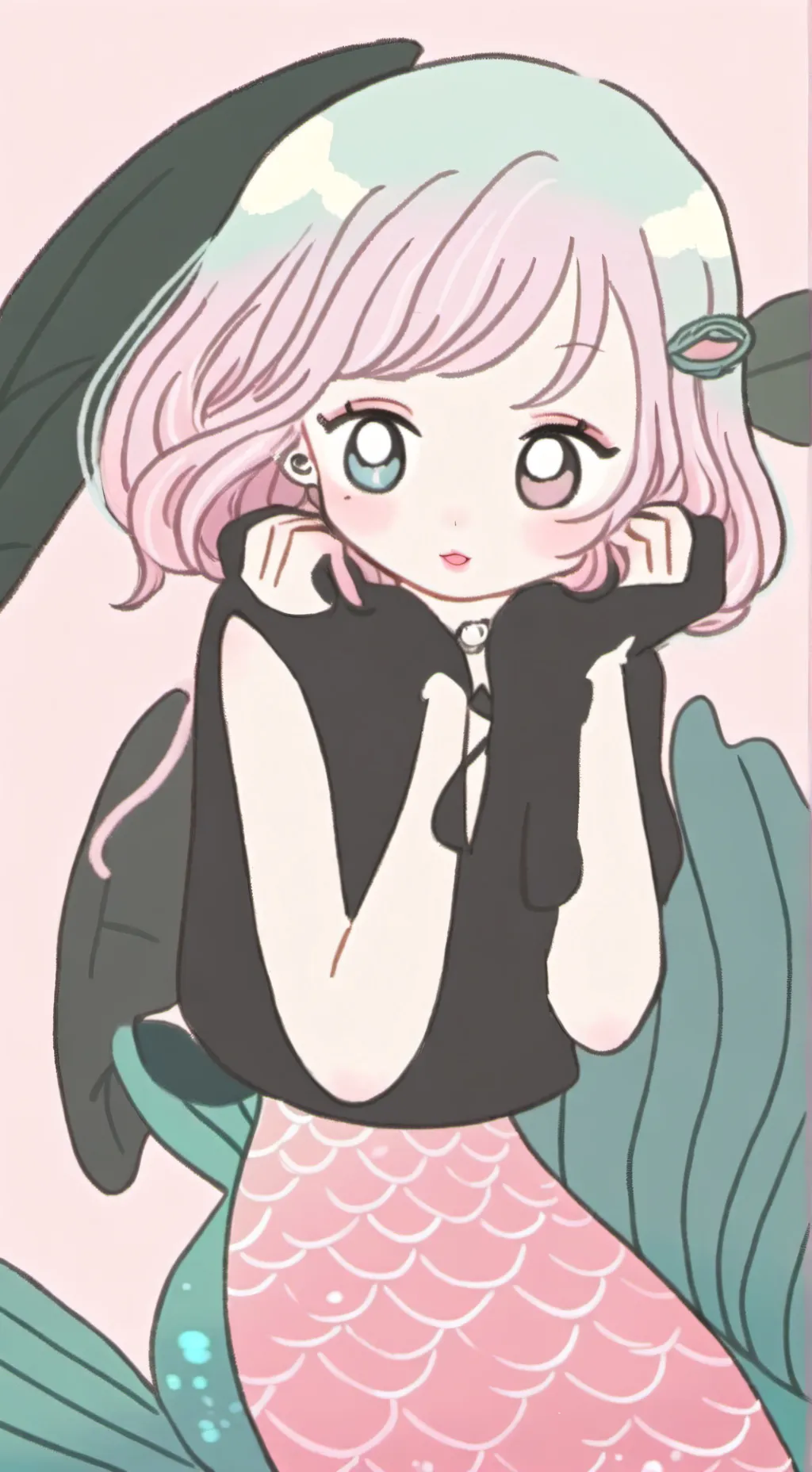 ai character: long lost mermaid  background