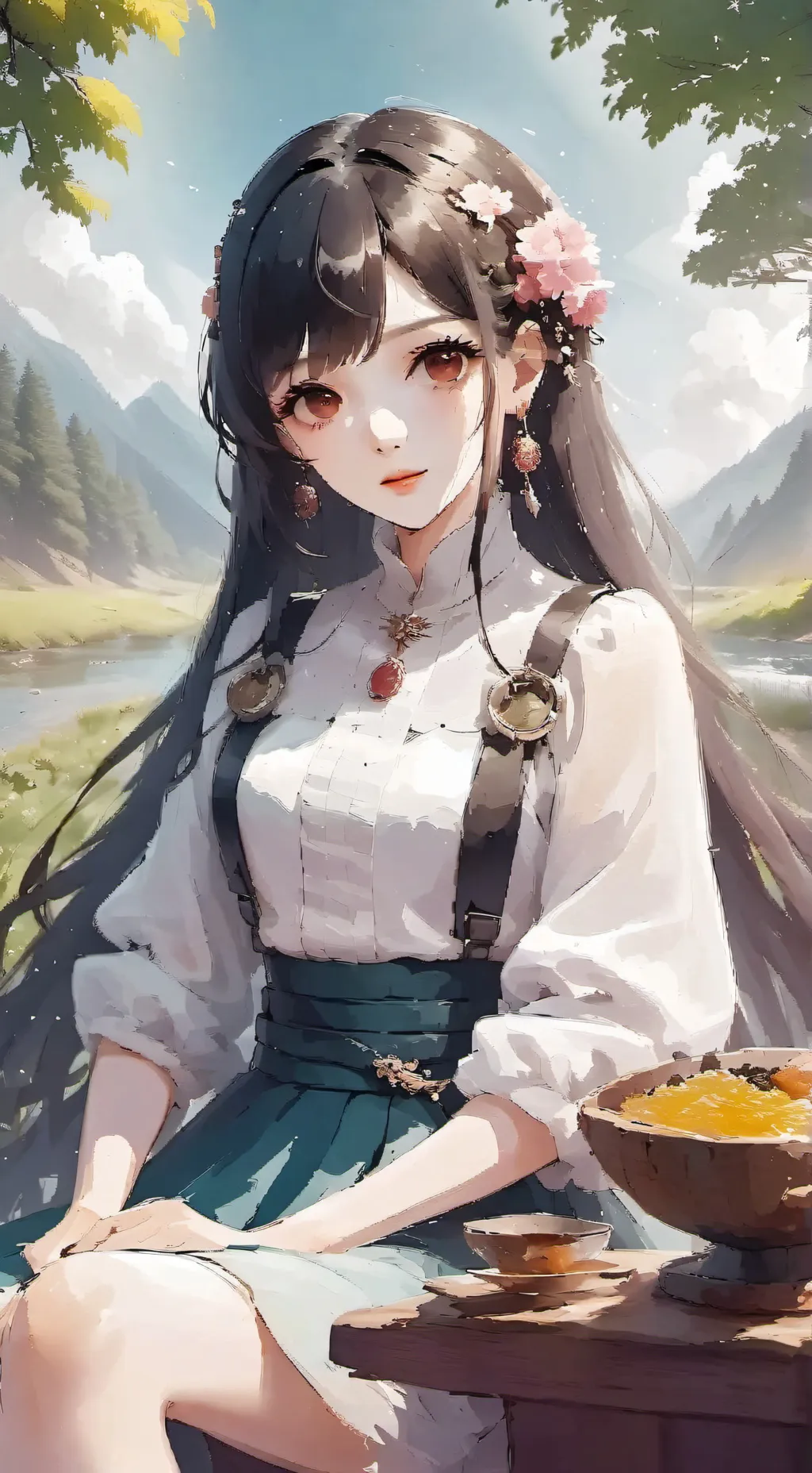 ai character: \•\face time/•/ background