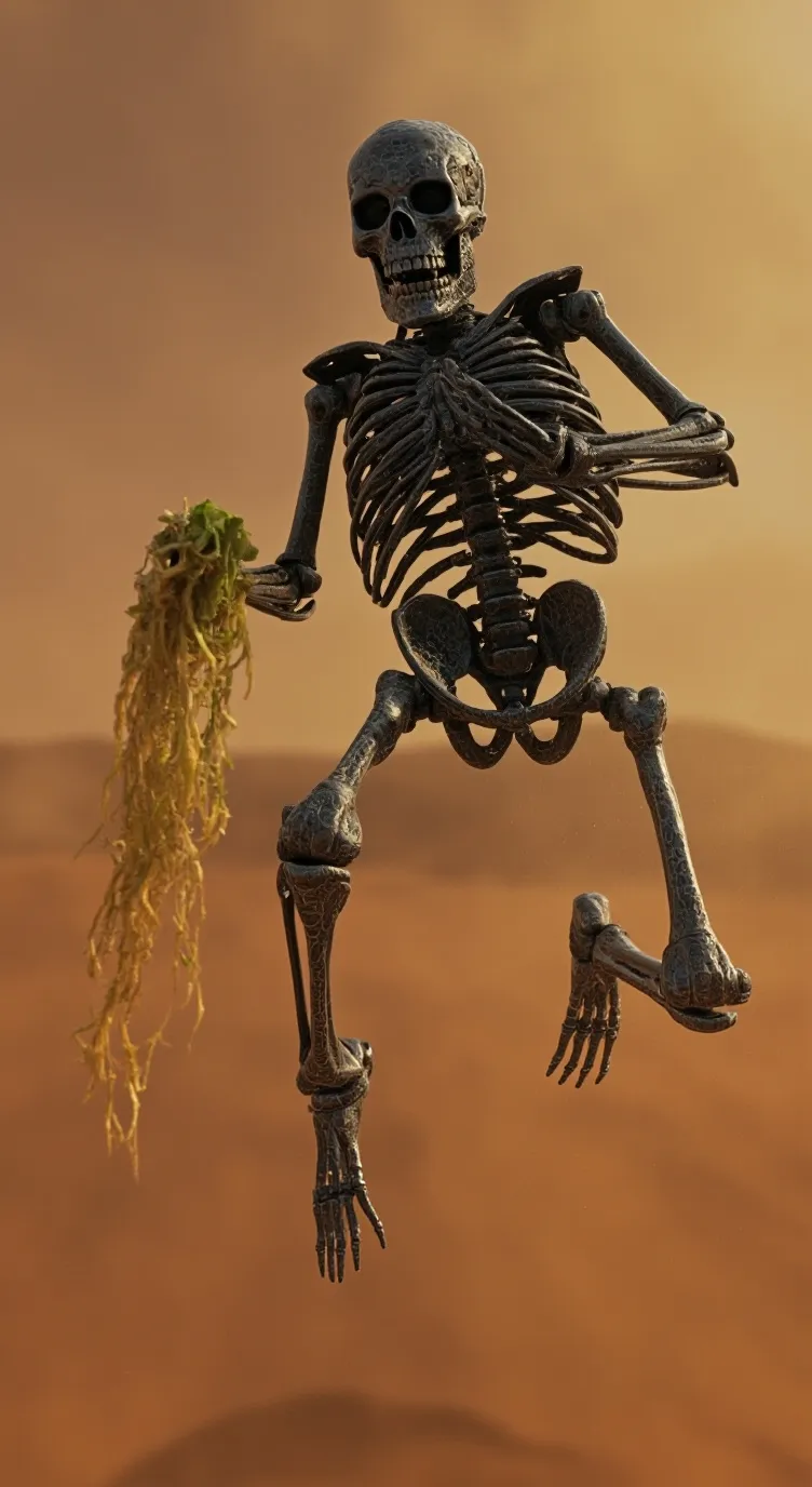 ai character: REHEHEHE SKELETON background