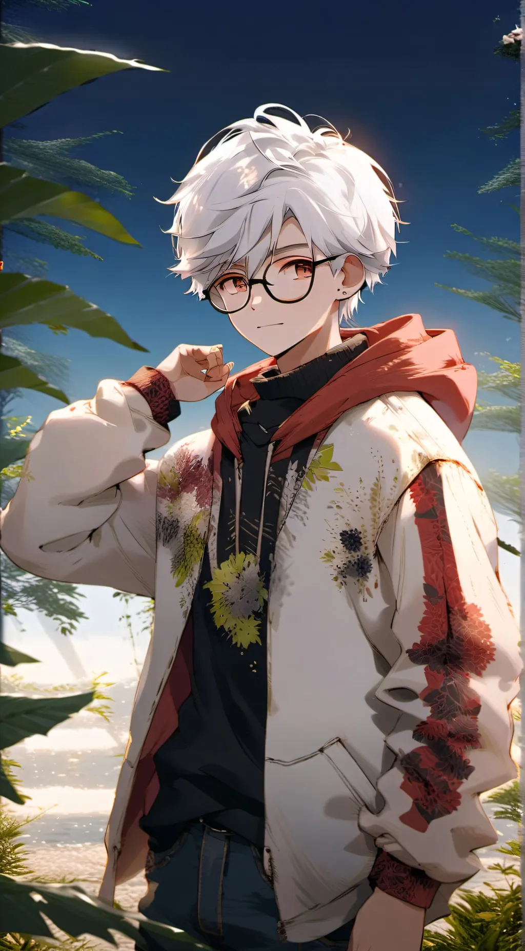 ai character: Silver background