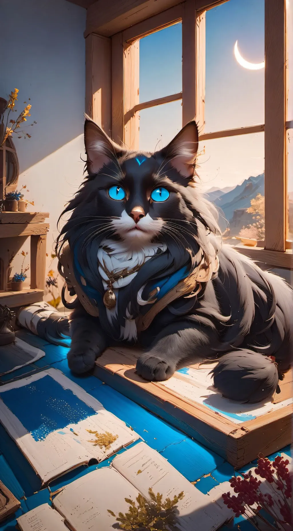 ai character: adopted cat🙀  background