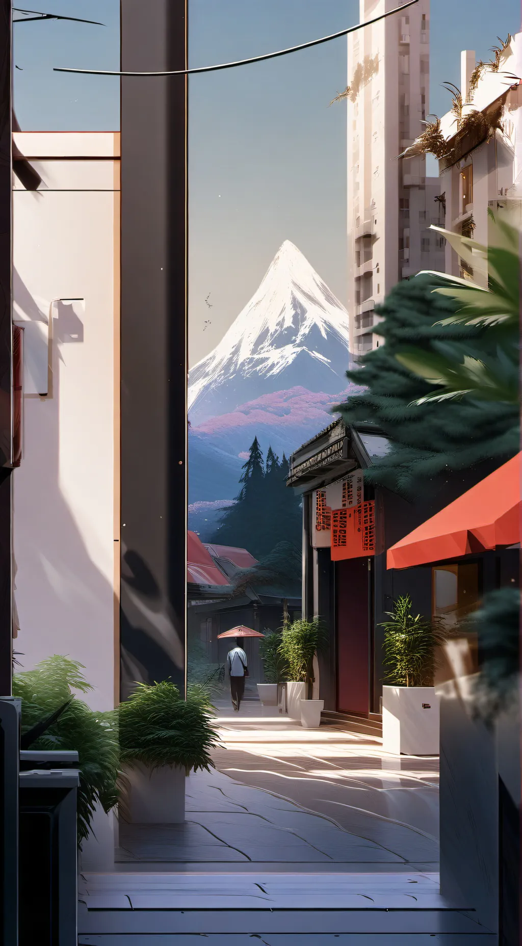 ai character: Una ciudad normal background