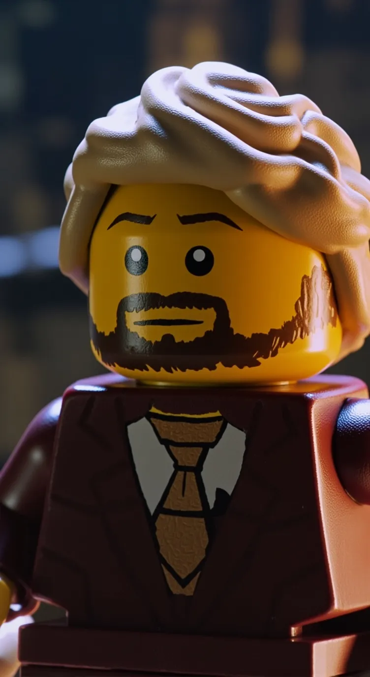ai character: LEGO man background