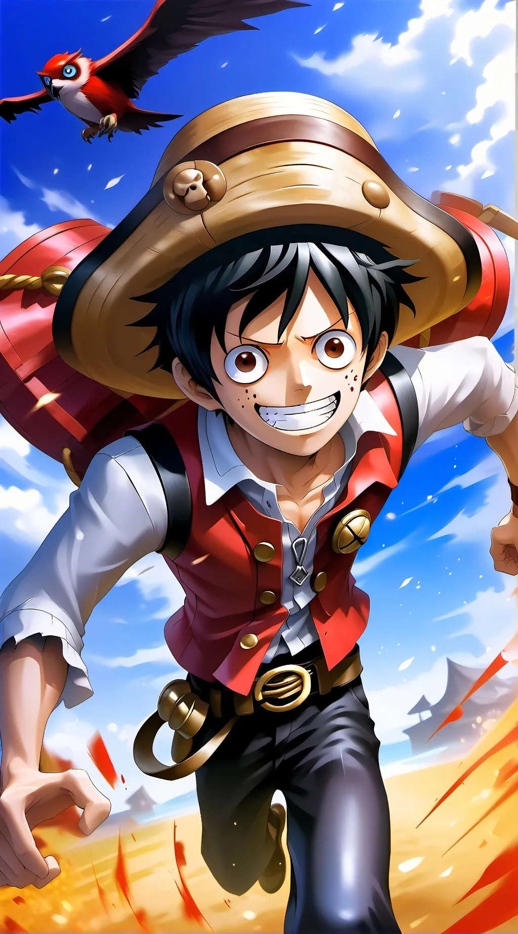 ai character: Monkey D. Luffy background