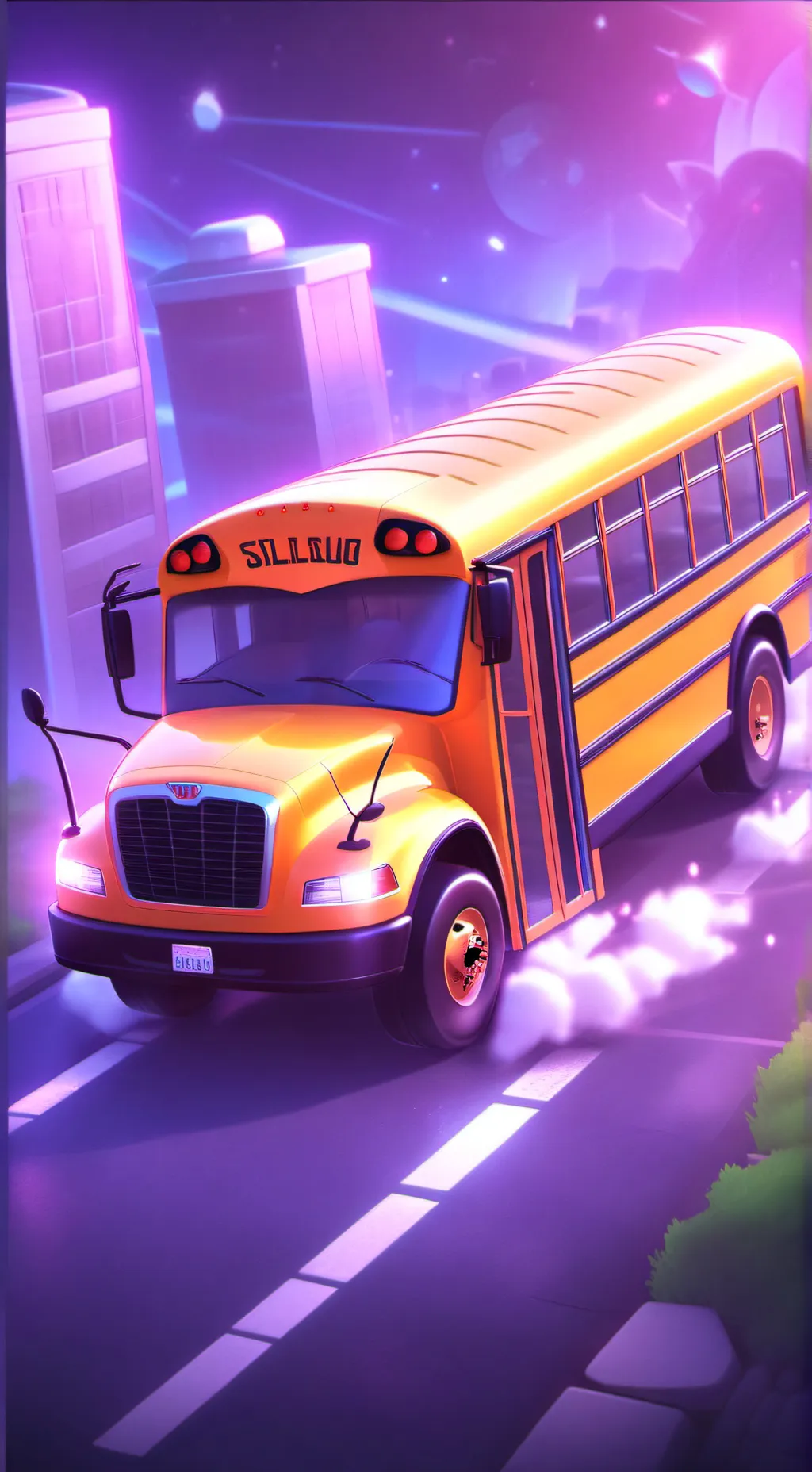 ai character: The coolest bus😎 background