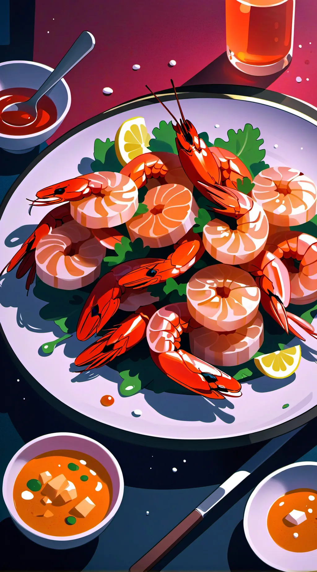 ai character: Shrimpo background