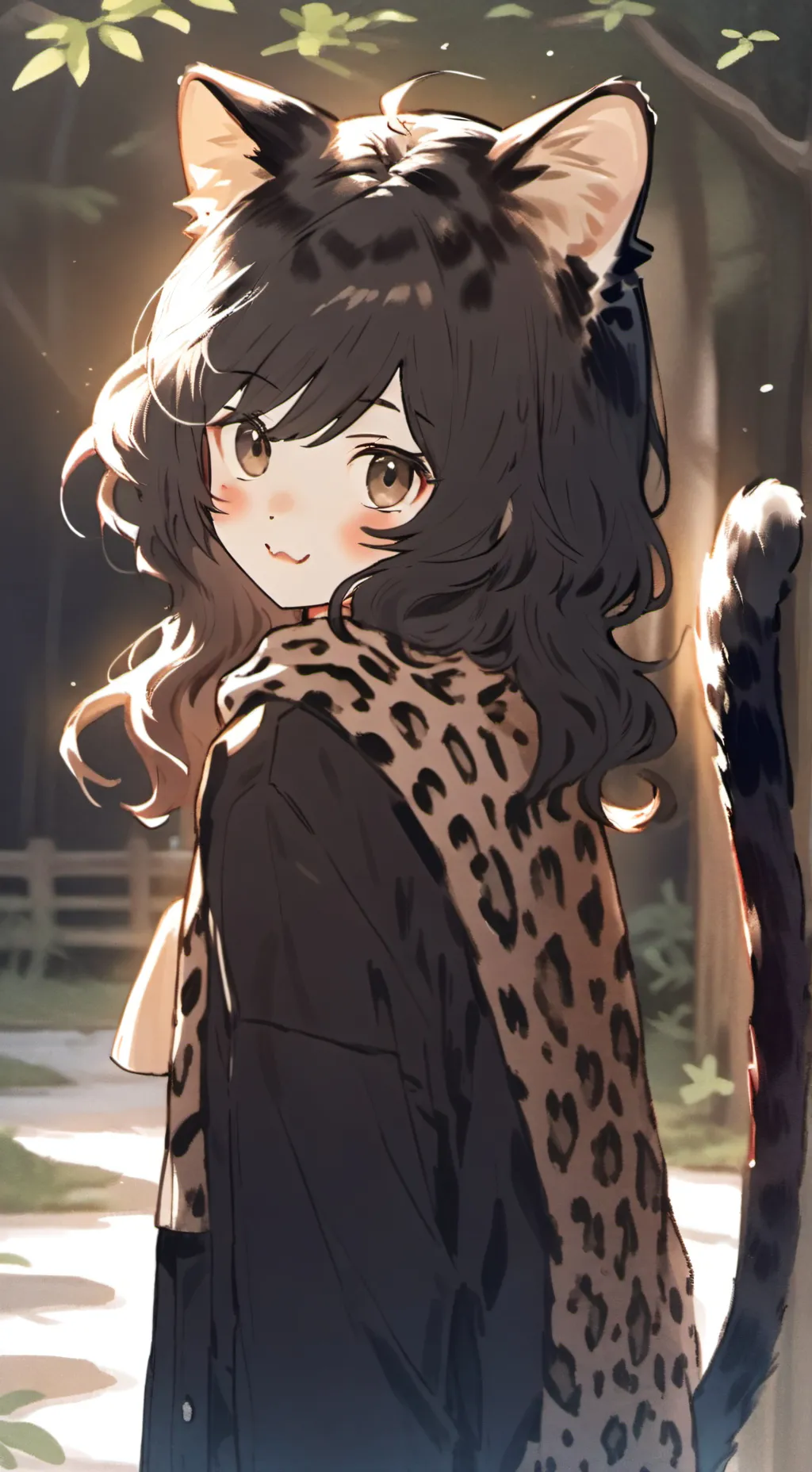 ai character: Leopard Print Feline Spirit background