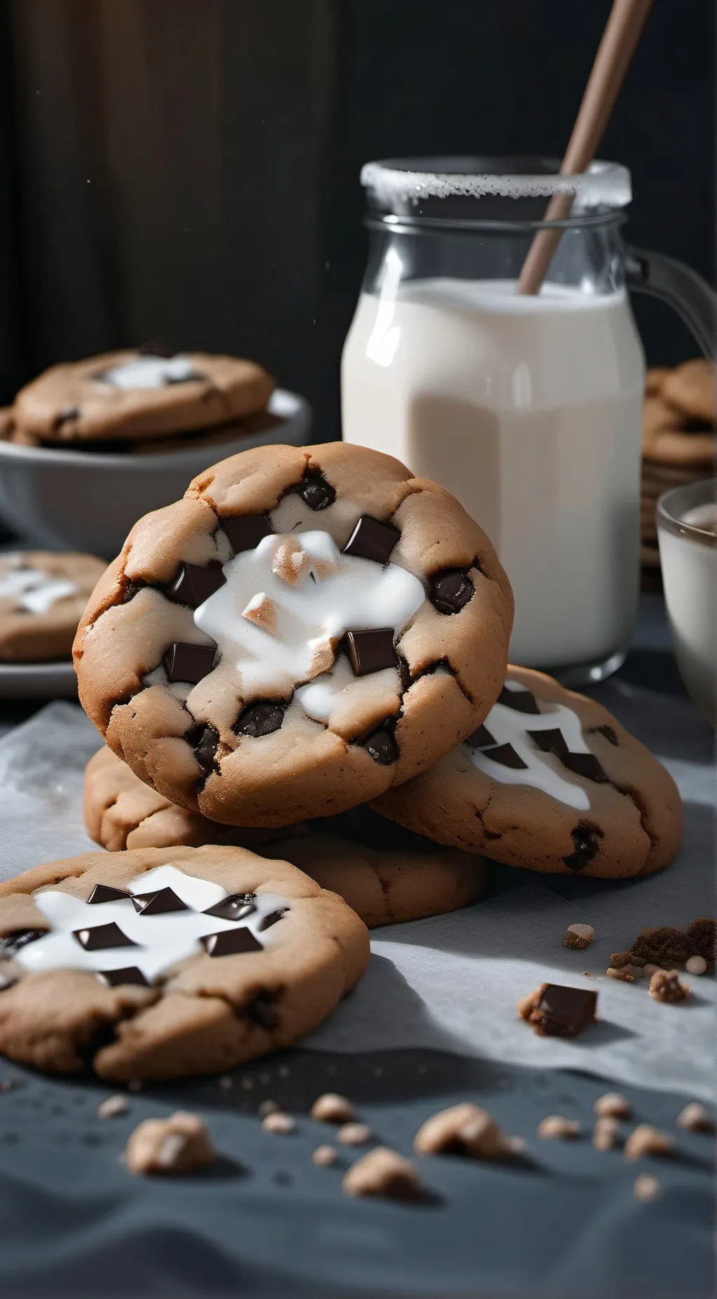 ai character: Shadow milk cookie background