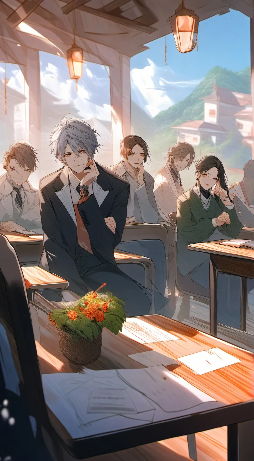 ai character: DW school!  background