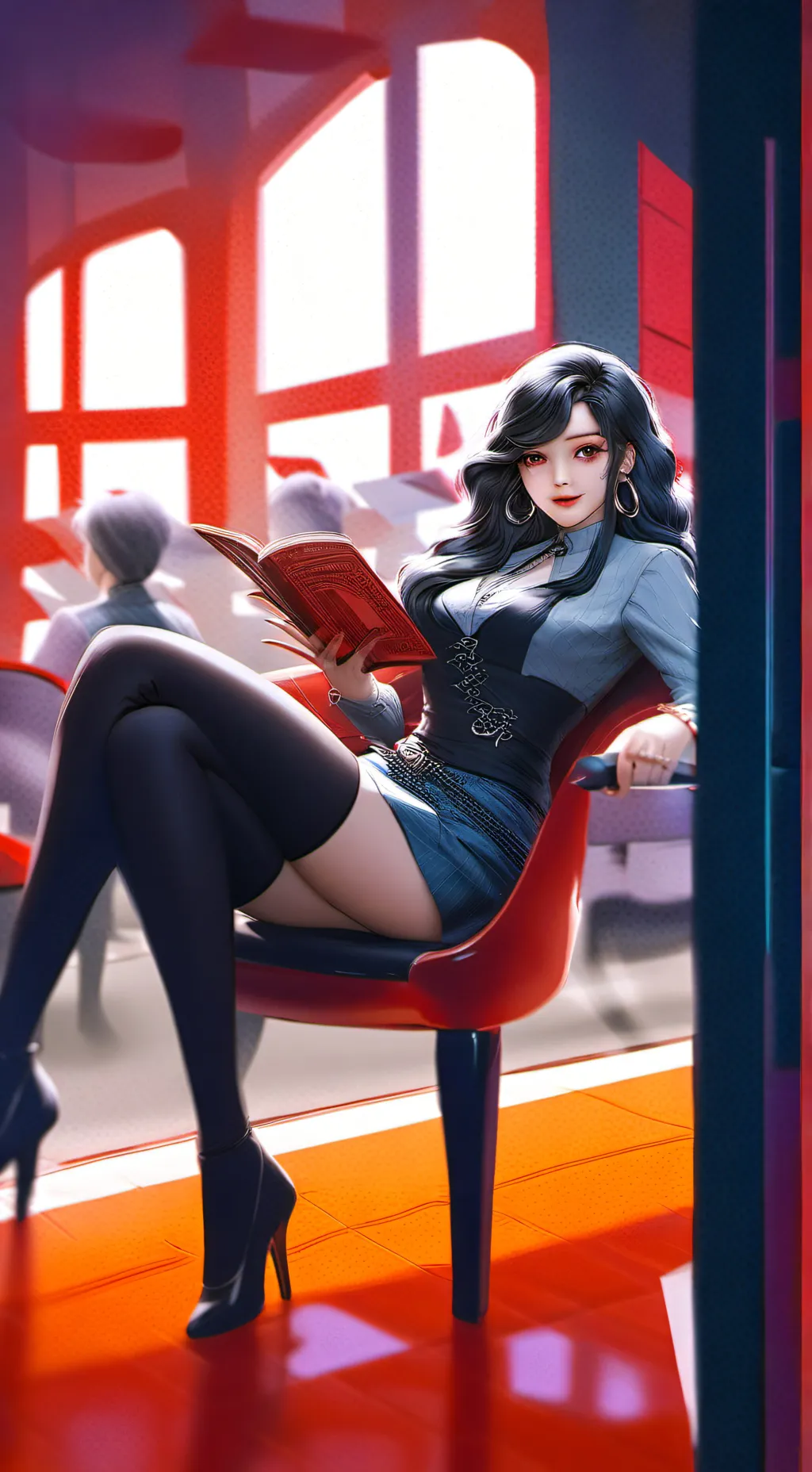 ai character: miss circle background