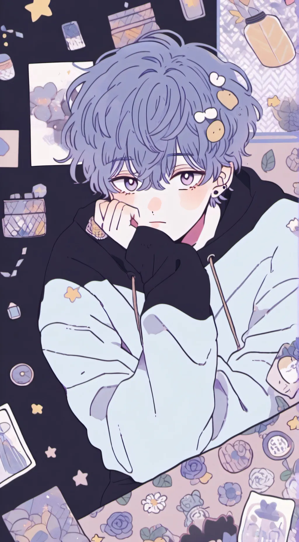 ai character: ♥ Kuroku𖢇☻ background