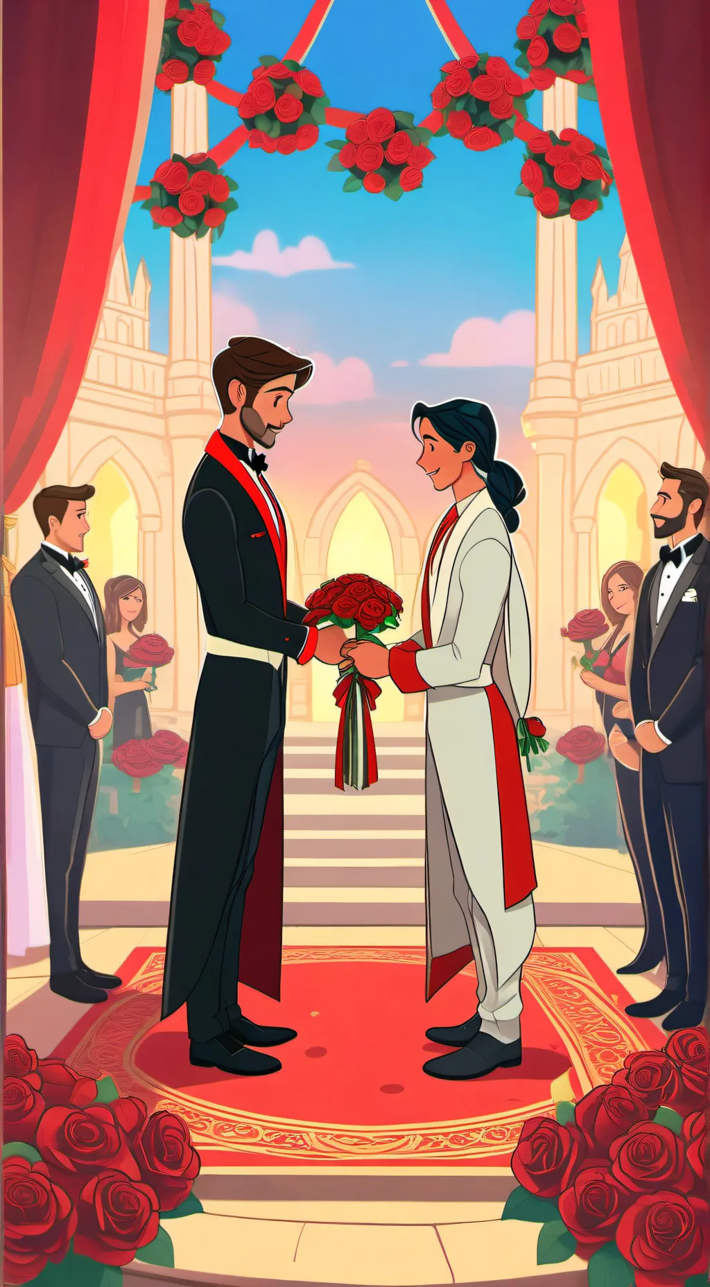 ai character: hb wedding b+s background