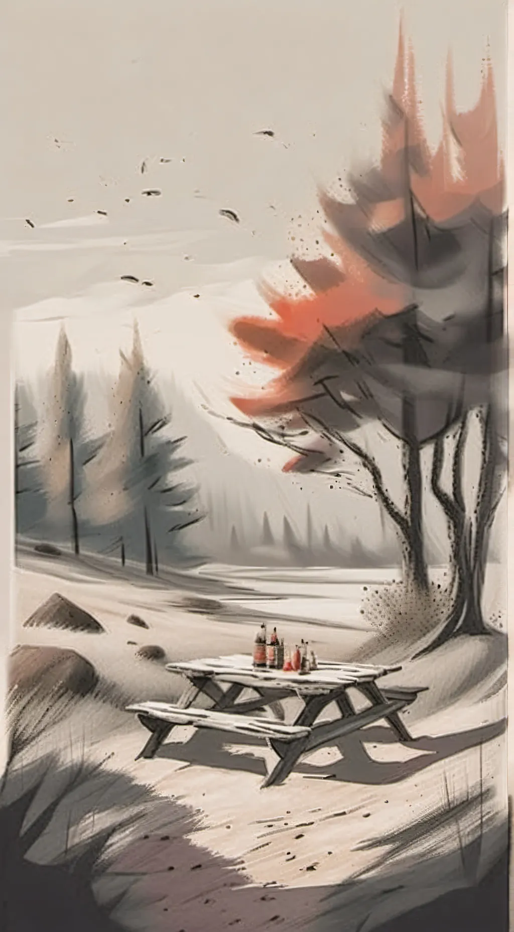 ai character:  stick-picnic  background