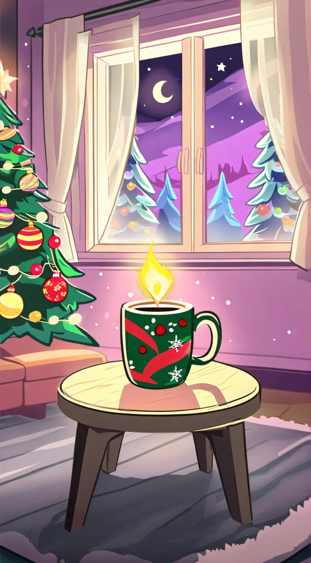 ai character: Mha Christmas  background