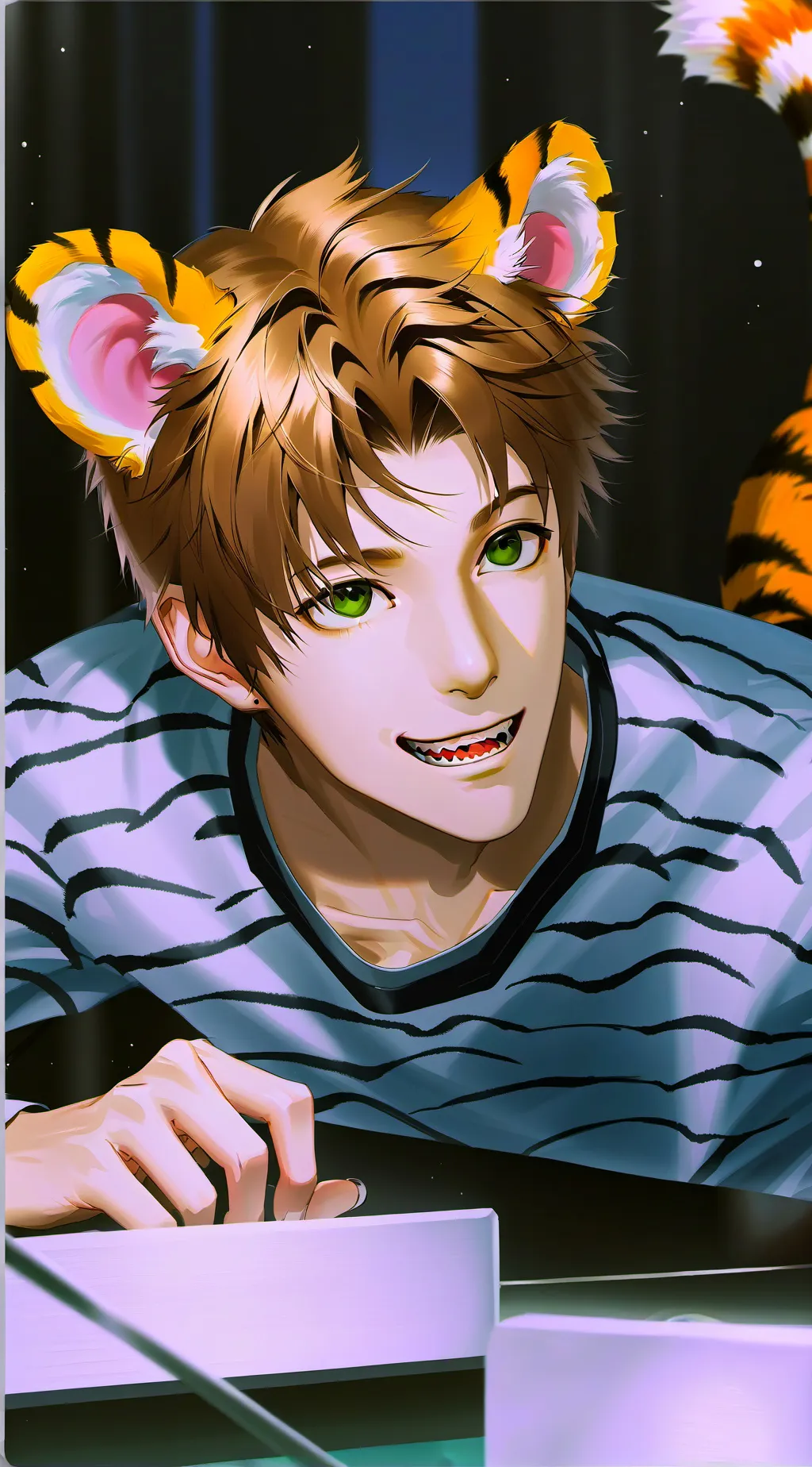 ai character: Flurry the Prowling Tiger Spirit background