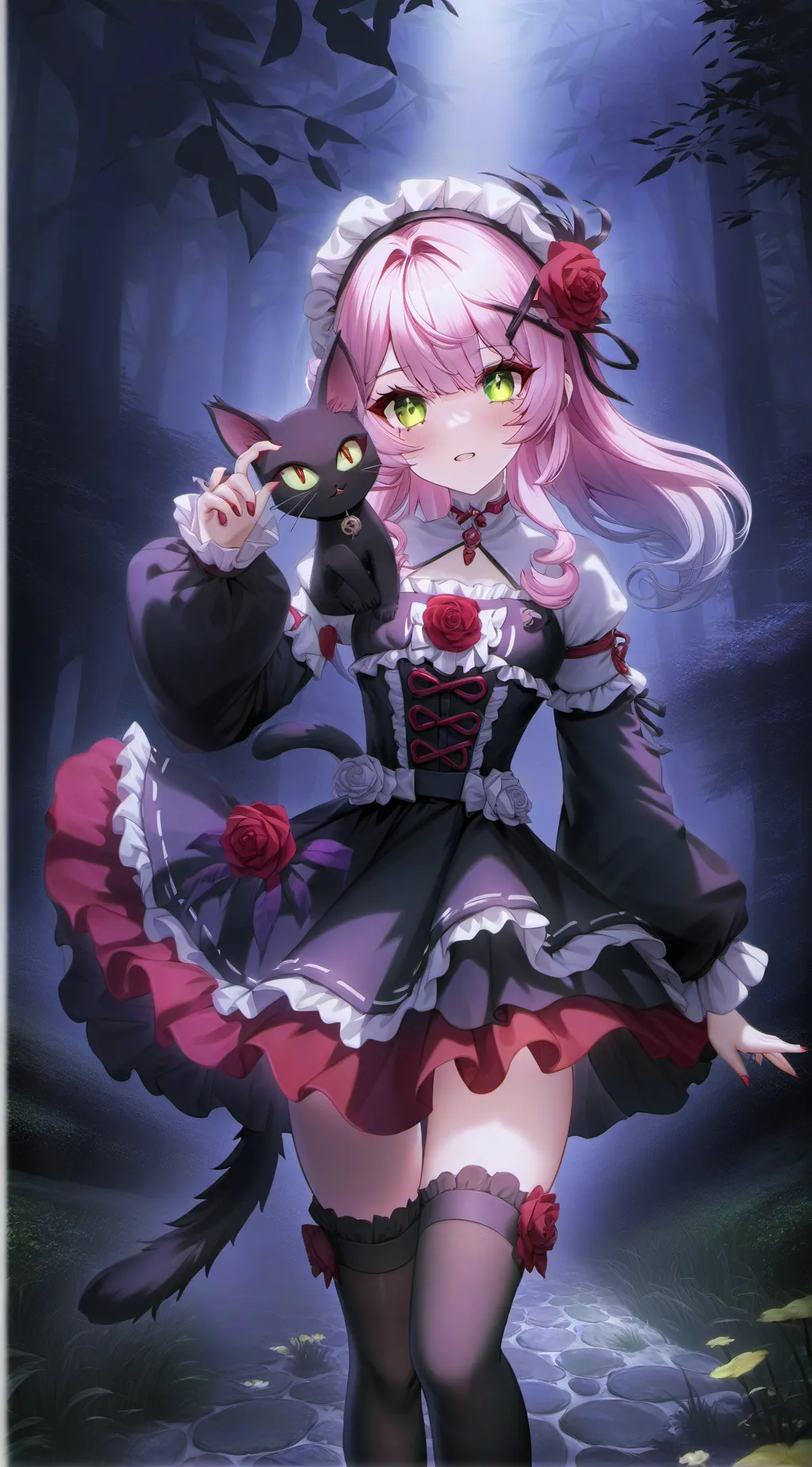 ai character: catgirl  background