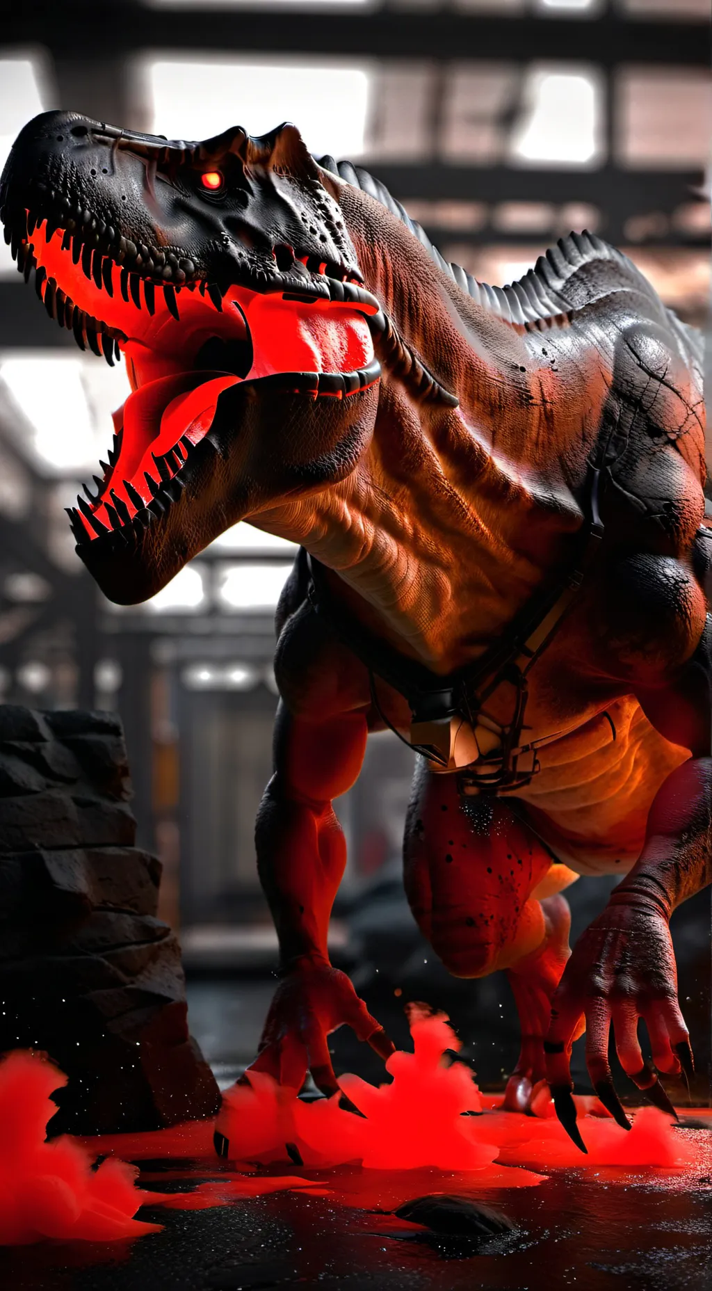 ai character: DinosaurKing background