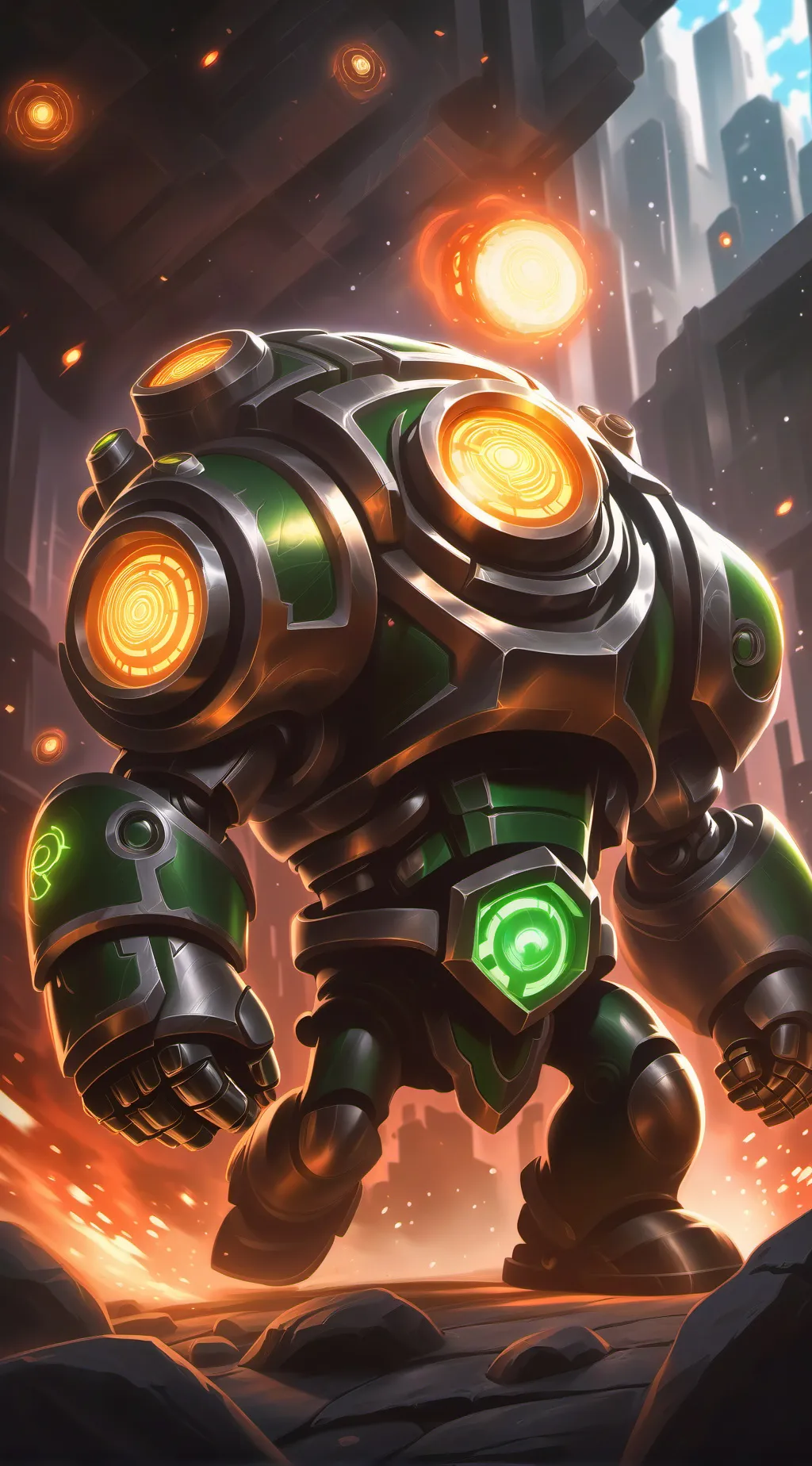 ai character: green from amongus background