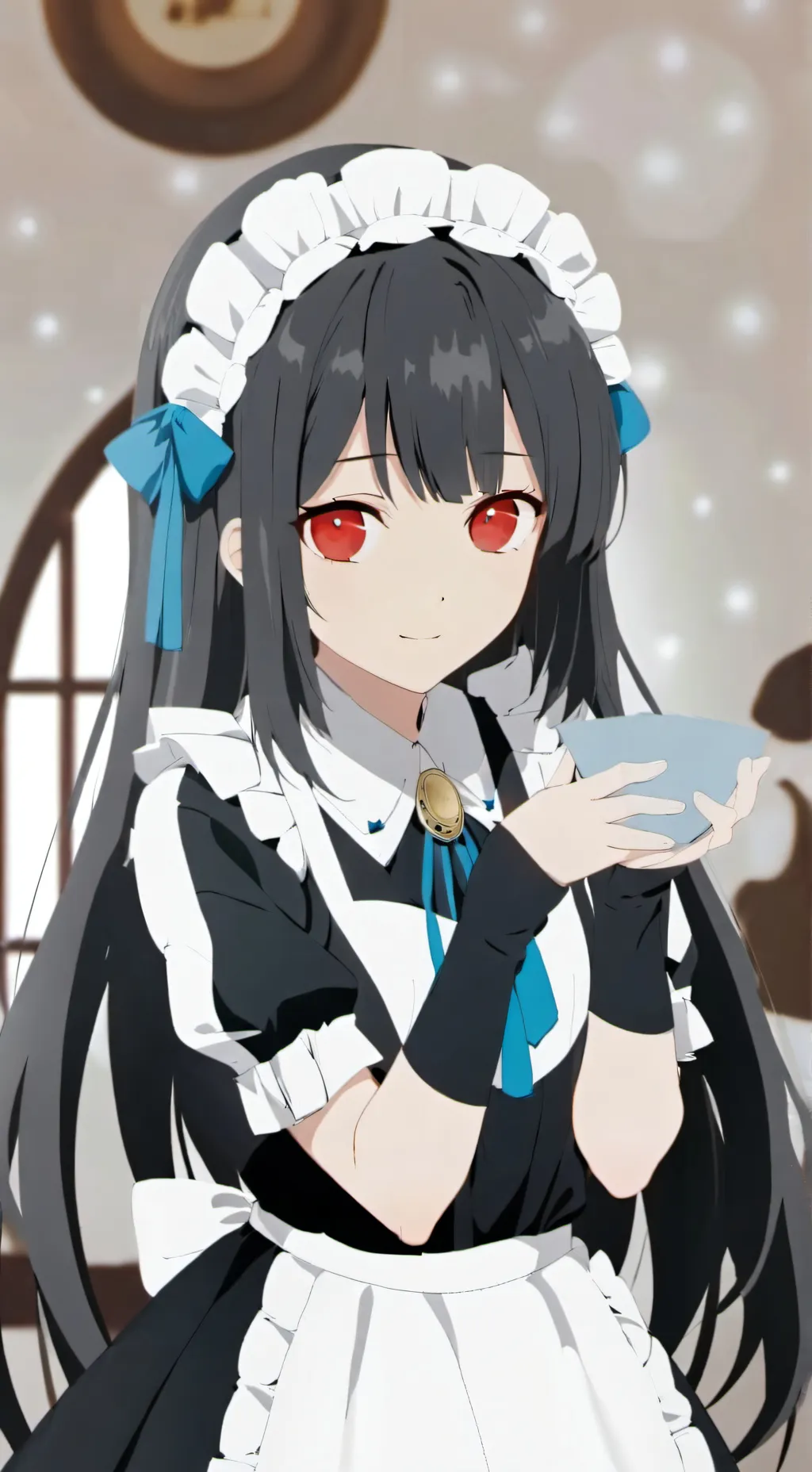 ai character: Pregnant maid background