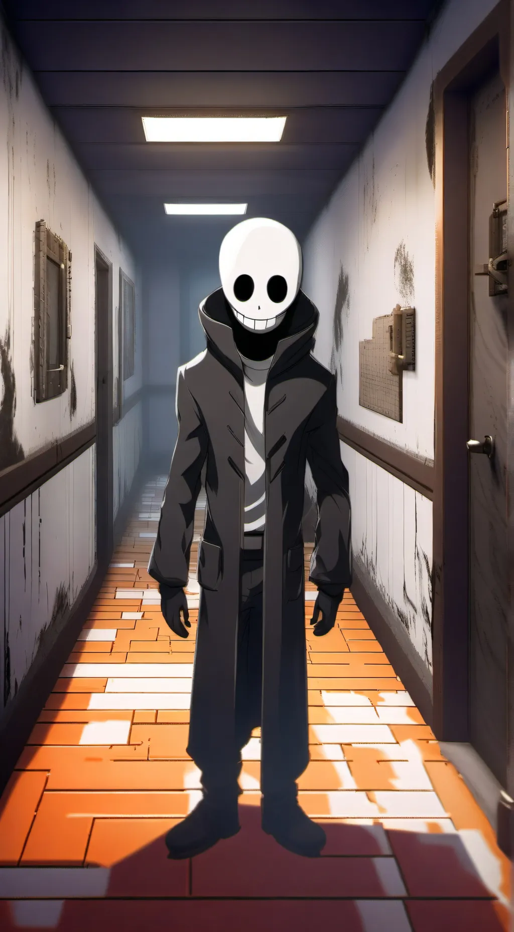 ai character: W,. D gaster background