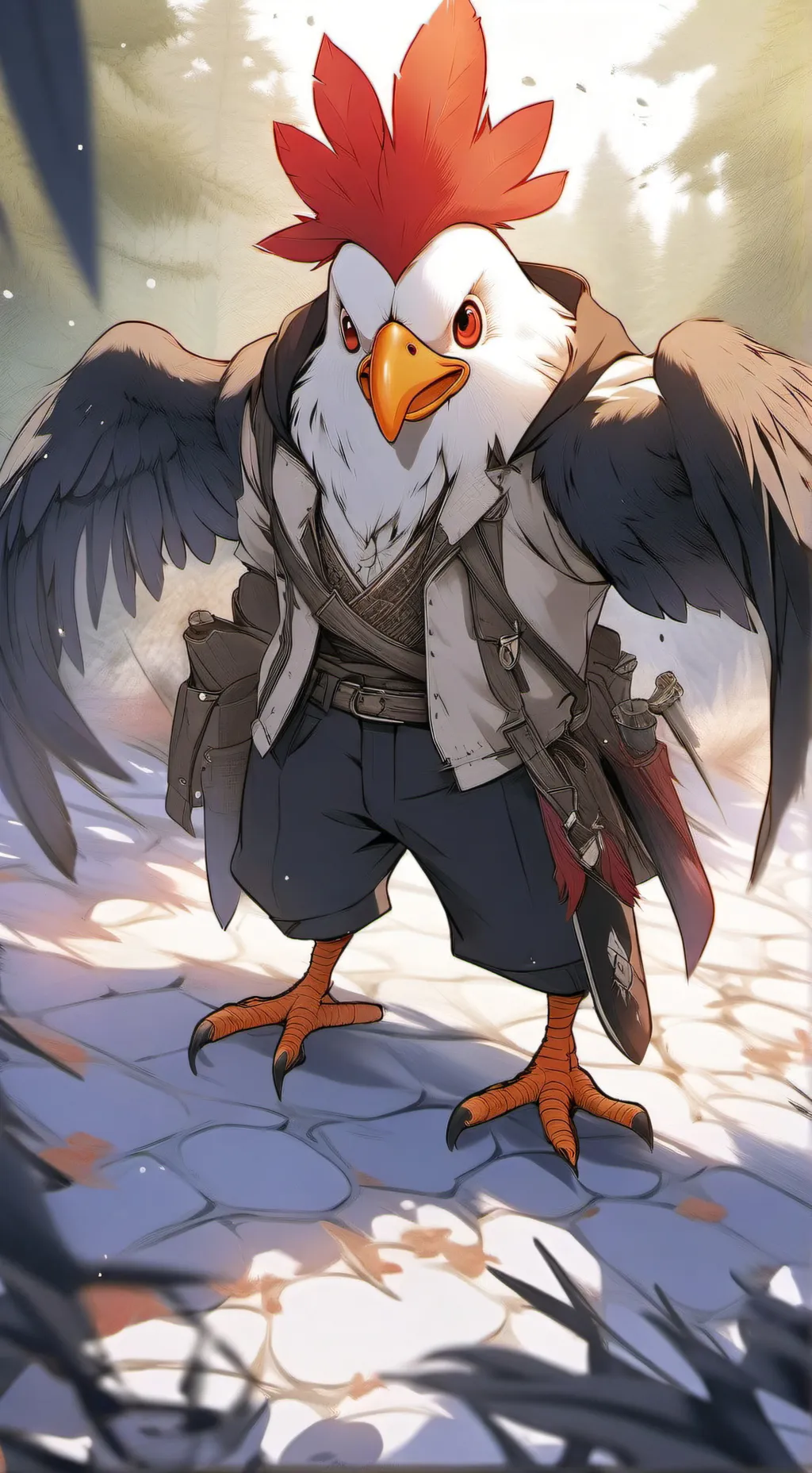 ai character: chiken liten background