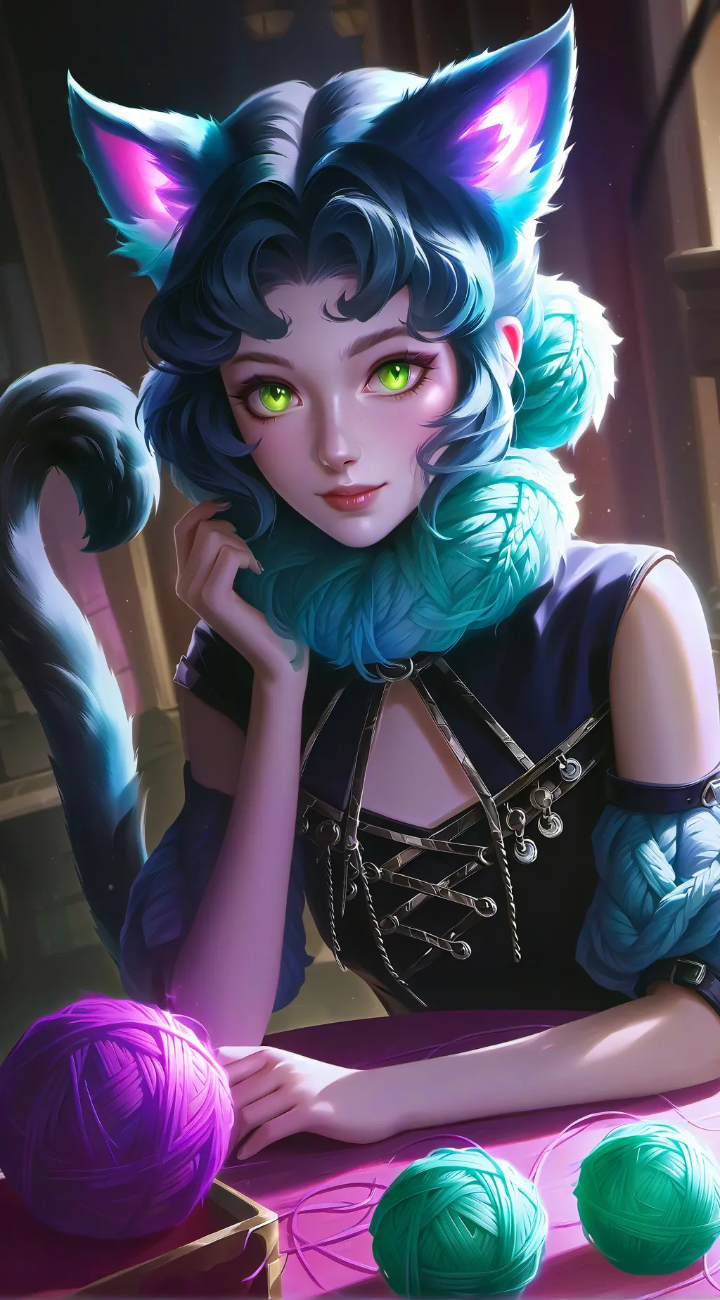 ai character: Yarn Whiskers background