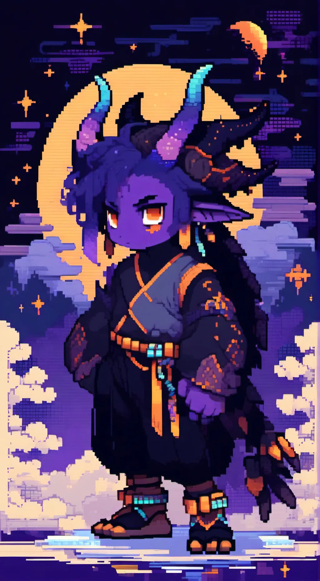 ai character: Durple background