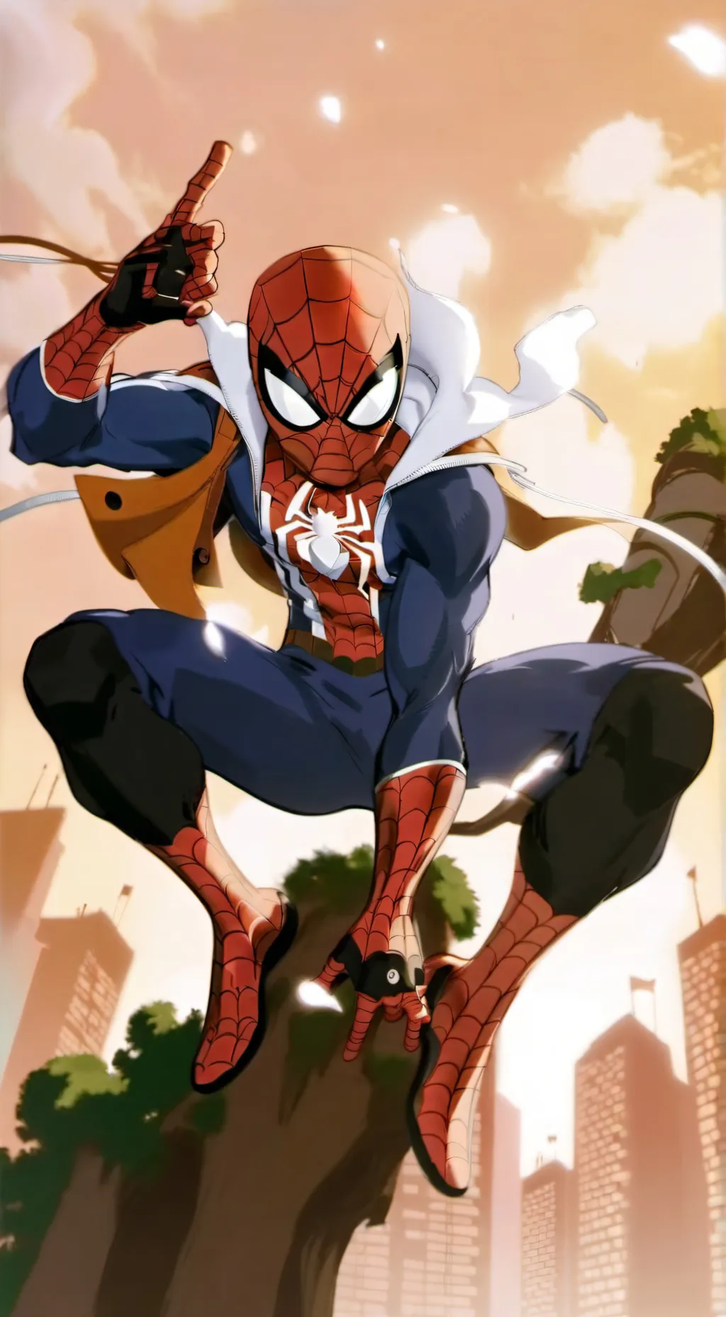 ai character: Spiderman  background