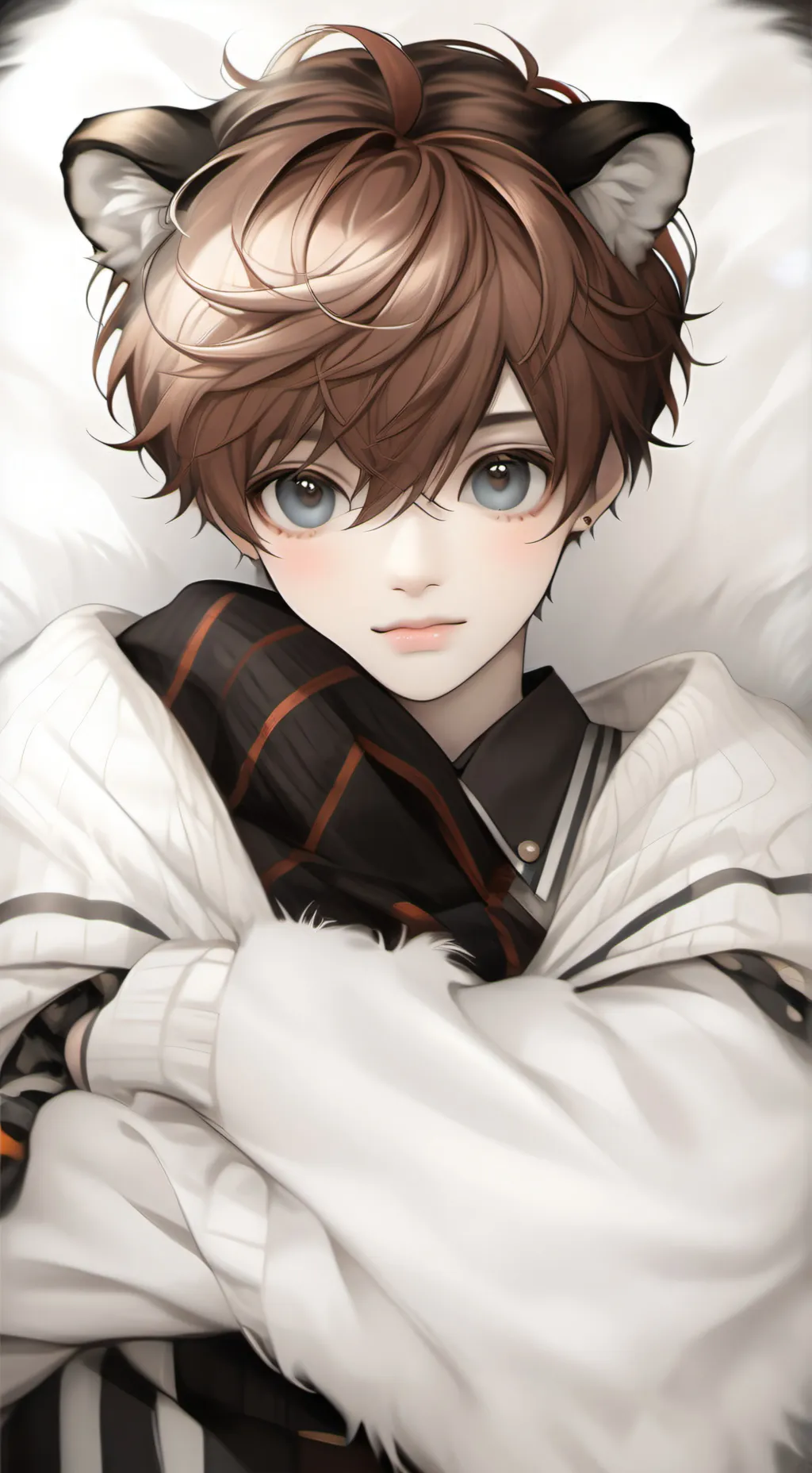 ai character: Striped Tiger-Hybrid Boy background