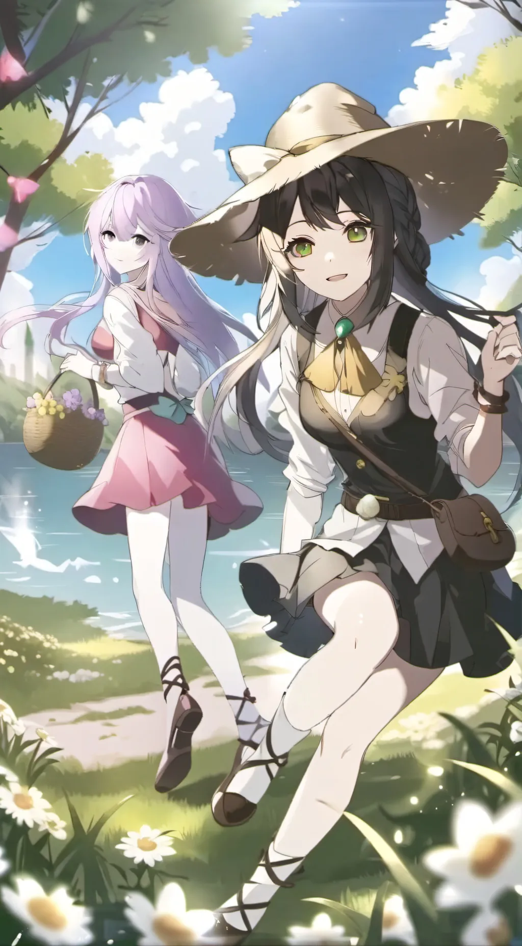 ai character: Nina et rosia  background