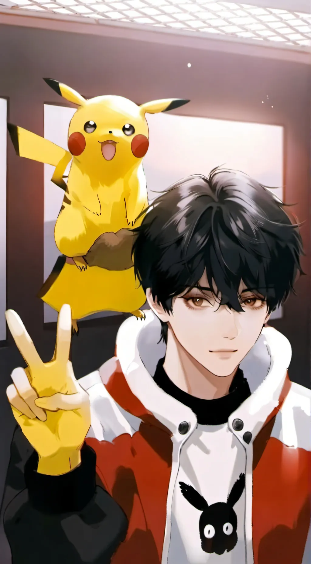 ai character: pikachu  background