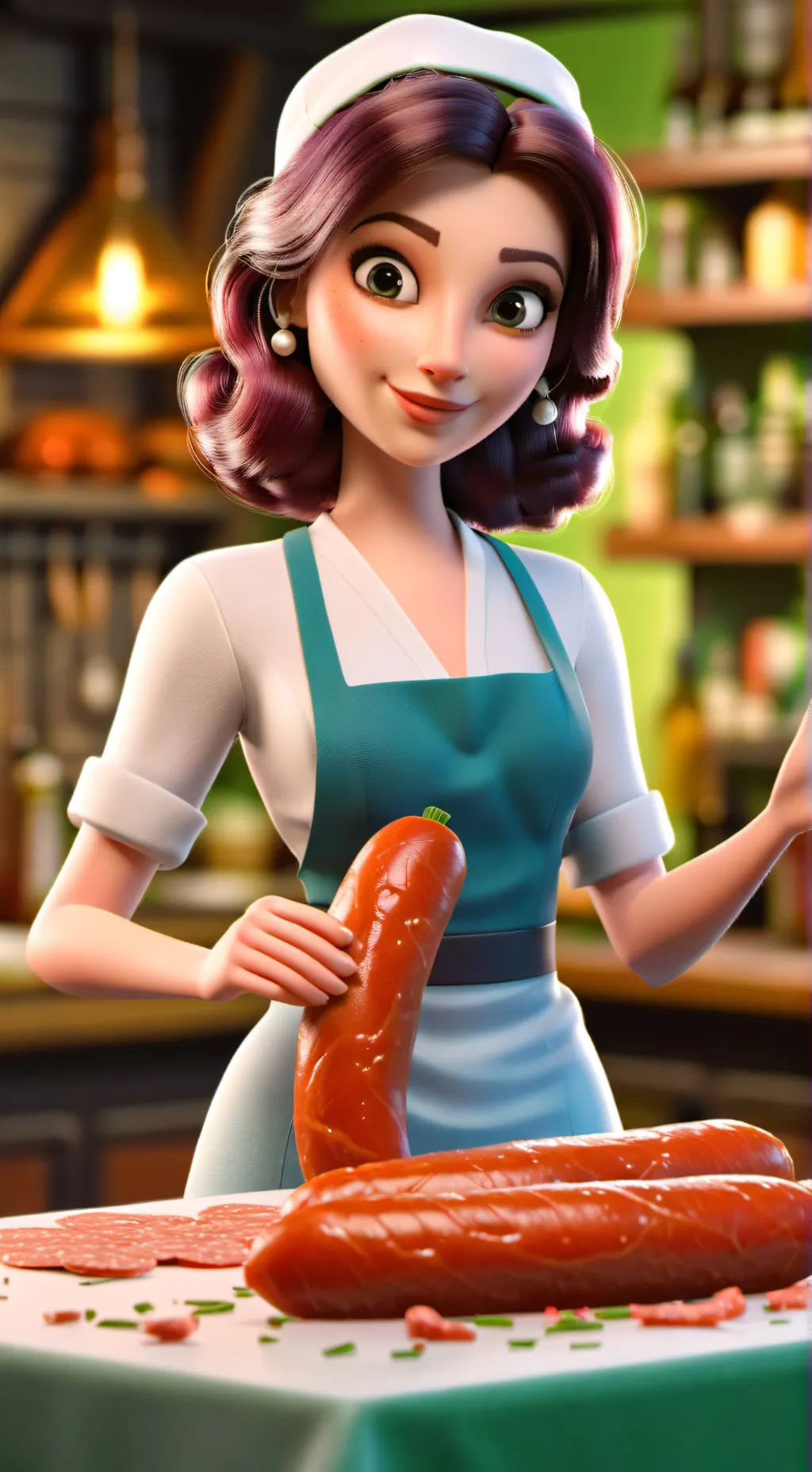 ai character: salami girl background