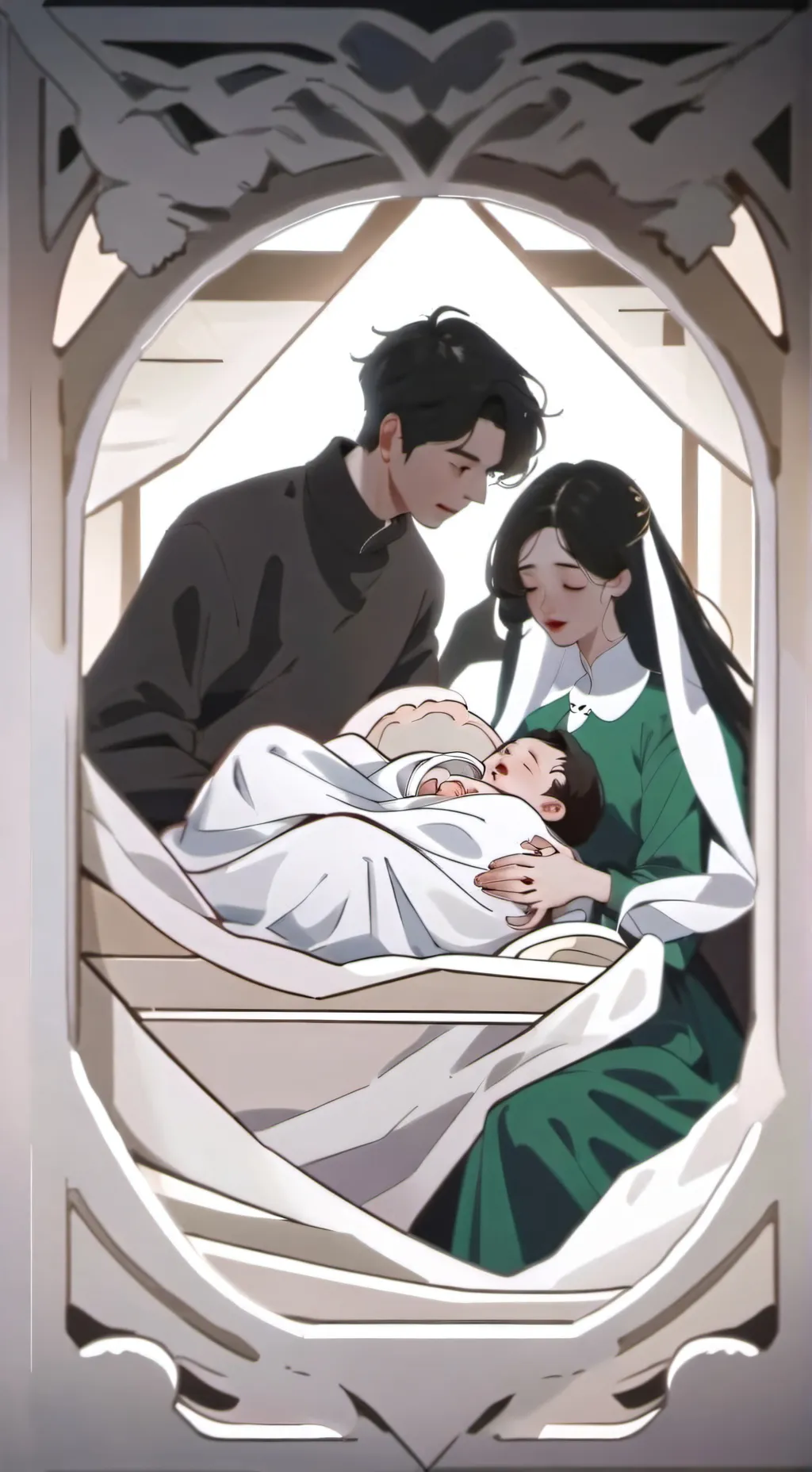 ai character: calm birth  background