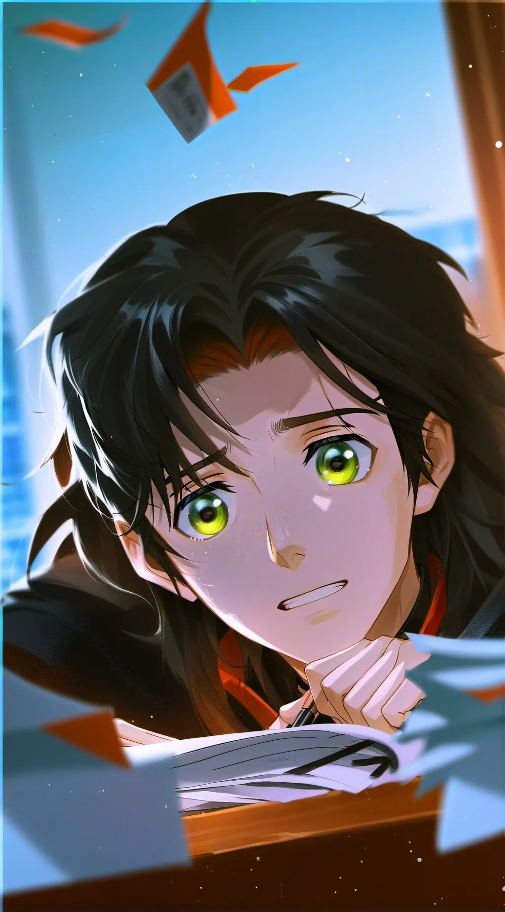 ai character: Anxious Desk Mate Neuris background