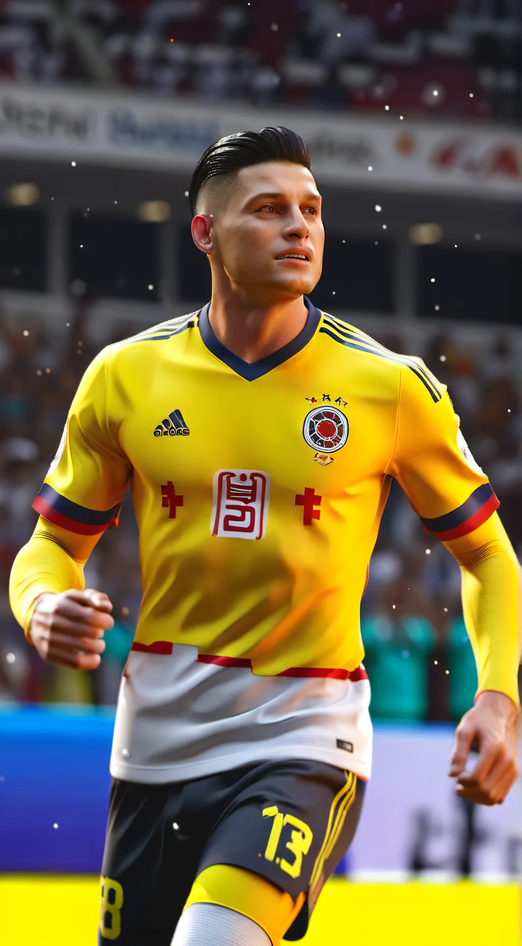 ai character: James Rodríguez  background