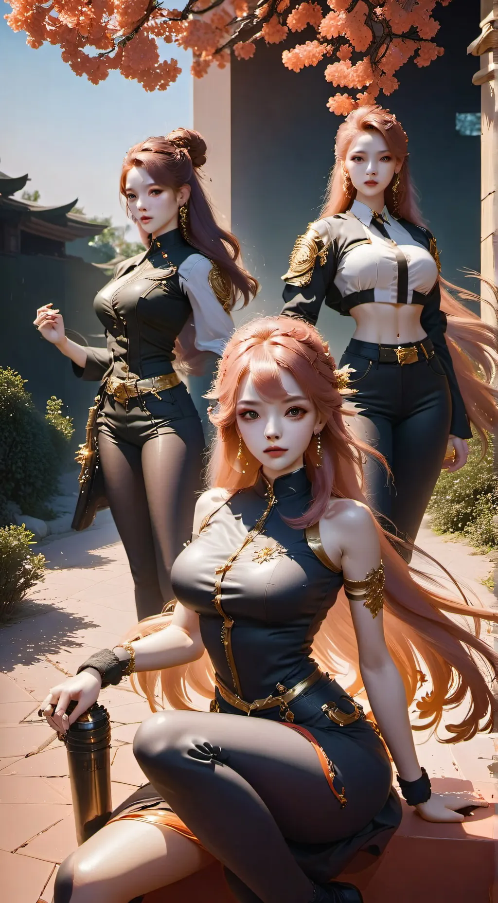 ai character: Bodyguard girls background