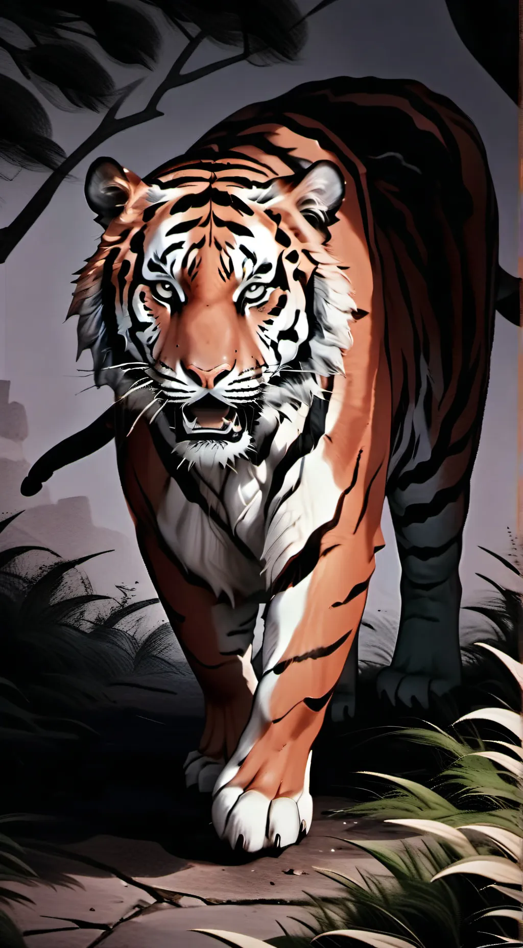 ai character: tiger  background