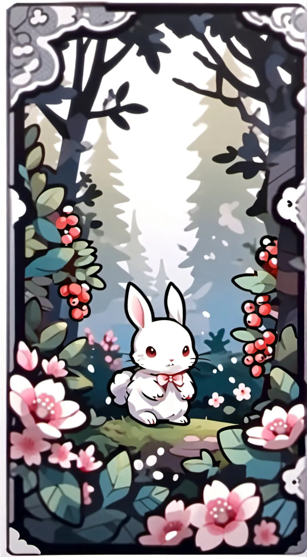 ai character: strawberry bunny's background