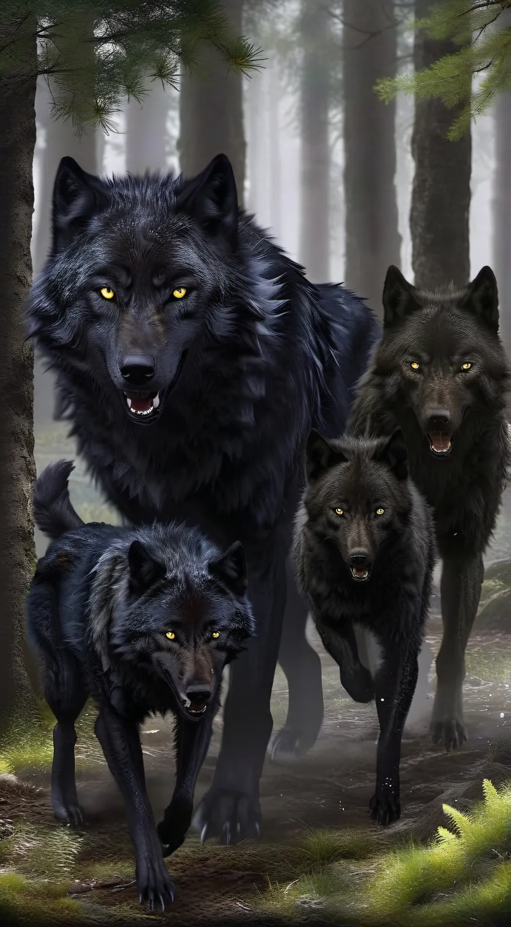 ai character: Wolf pack  background