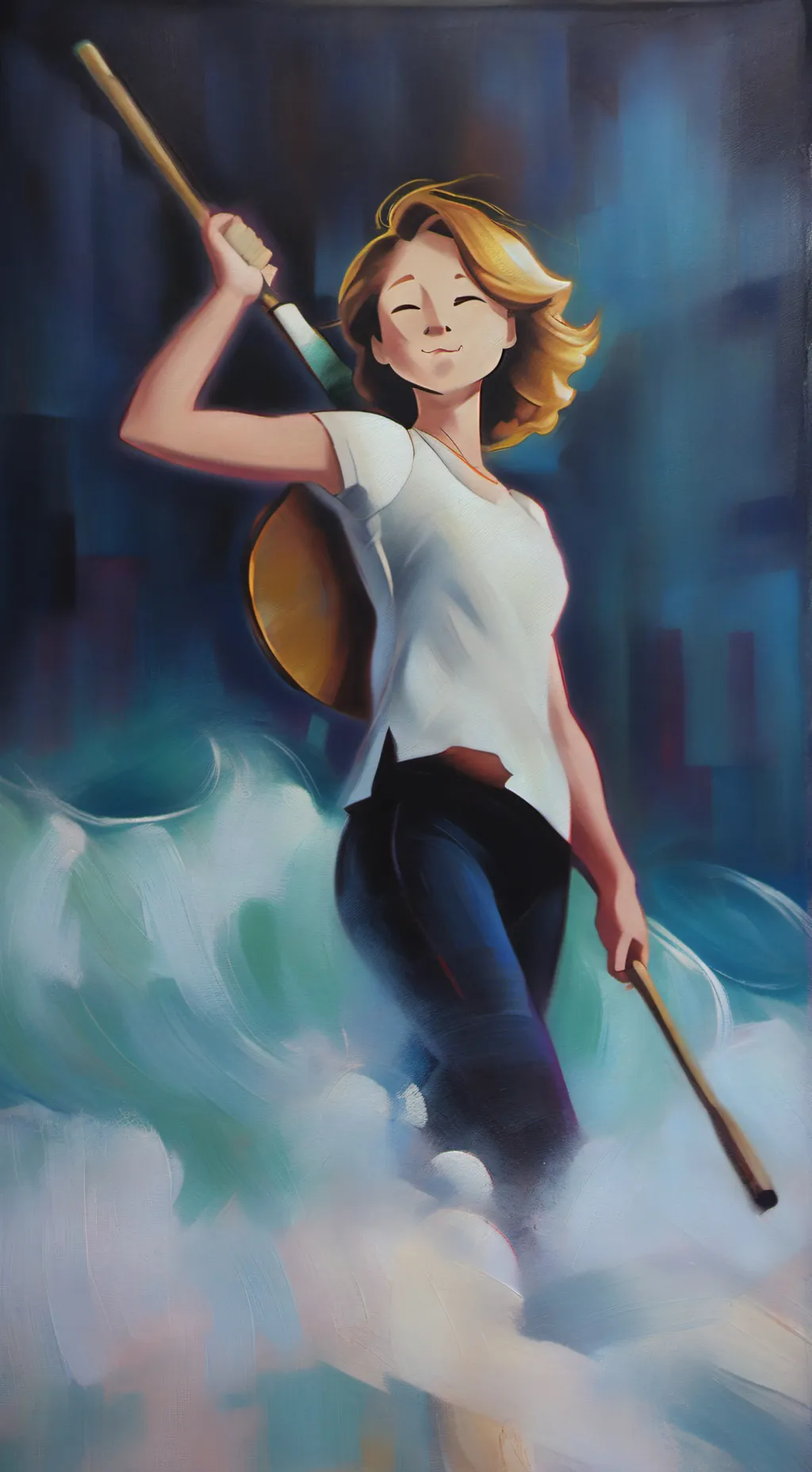 ai character: 2 People, 1 Body background