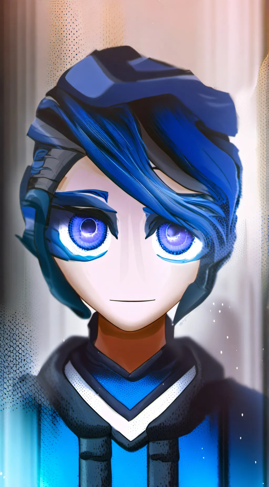 ai character: blue caliente background