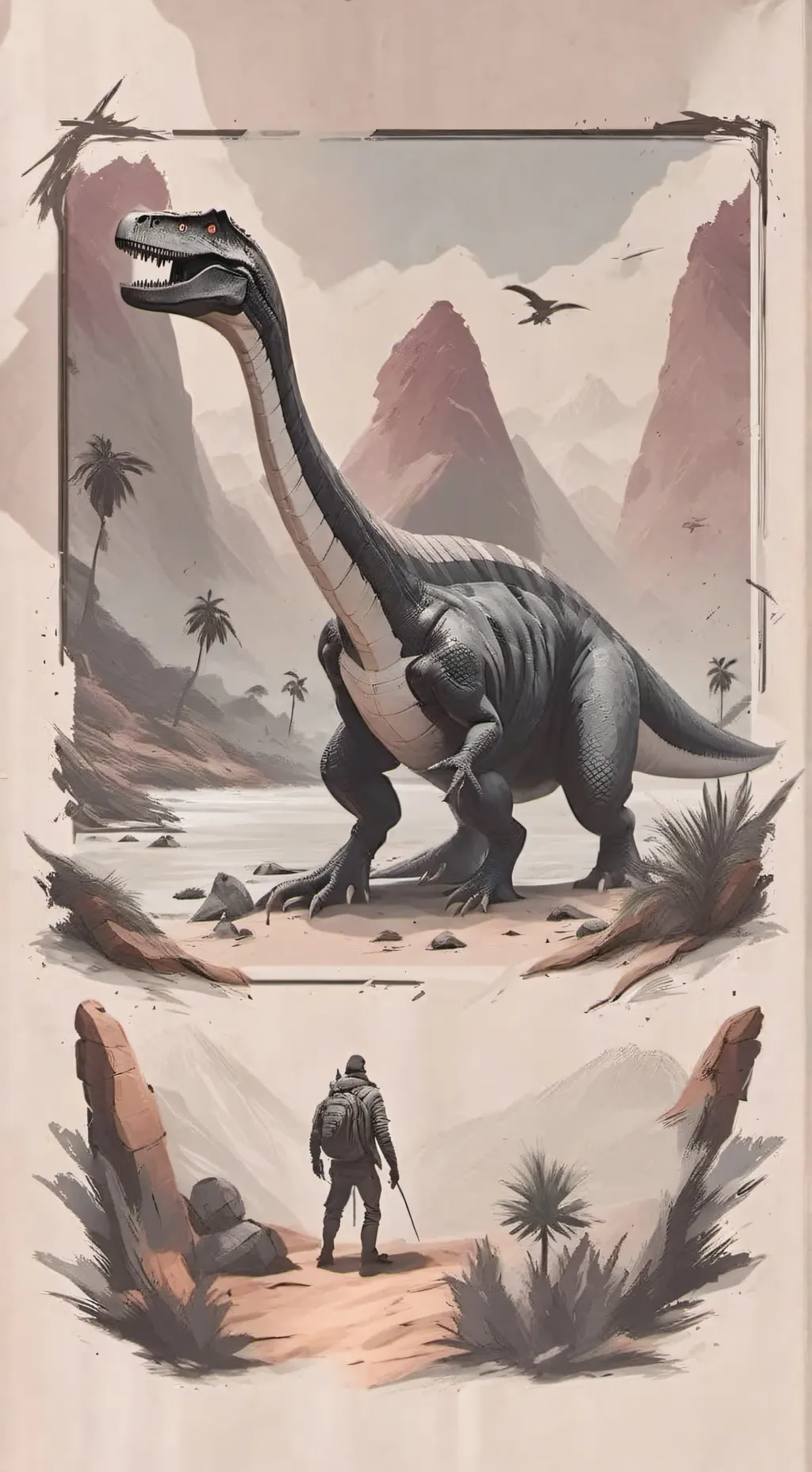 ai character: Dinosaur..? background