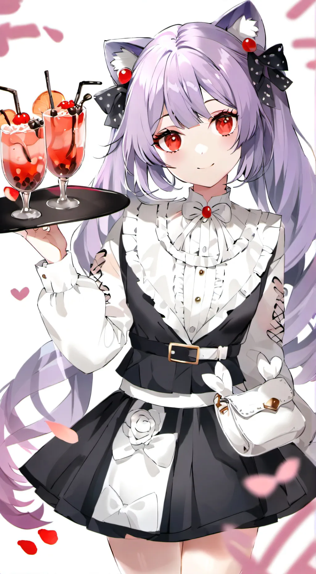 ai character: Lilac💜🩵🖤 background