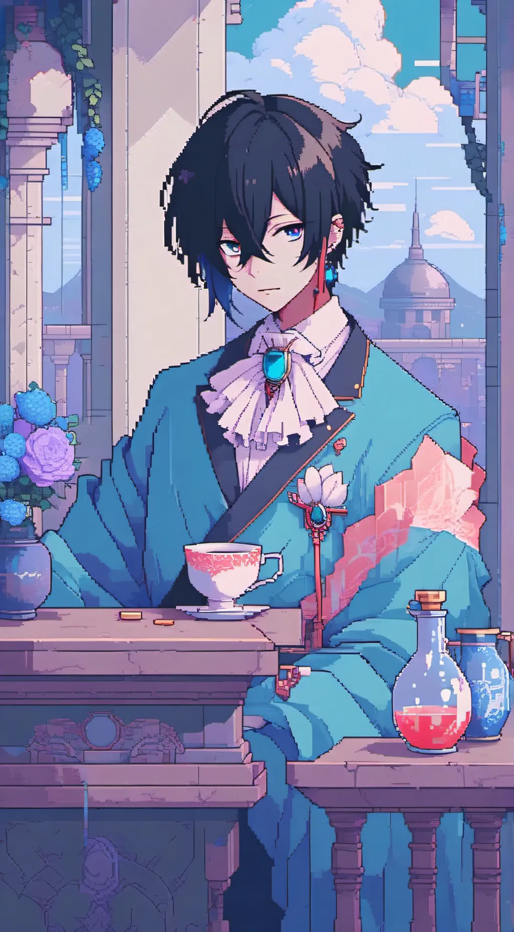 ai character: Yandare vanitas  background