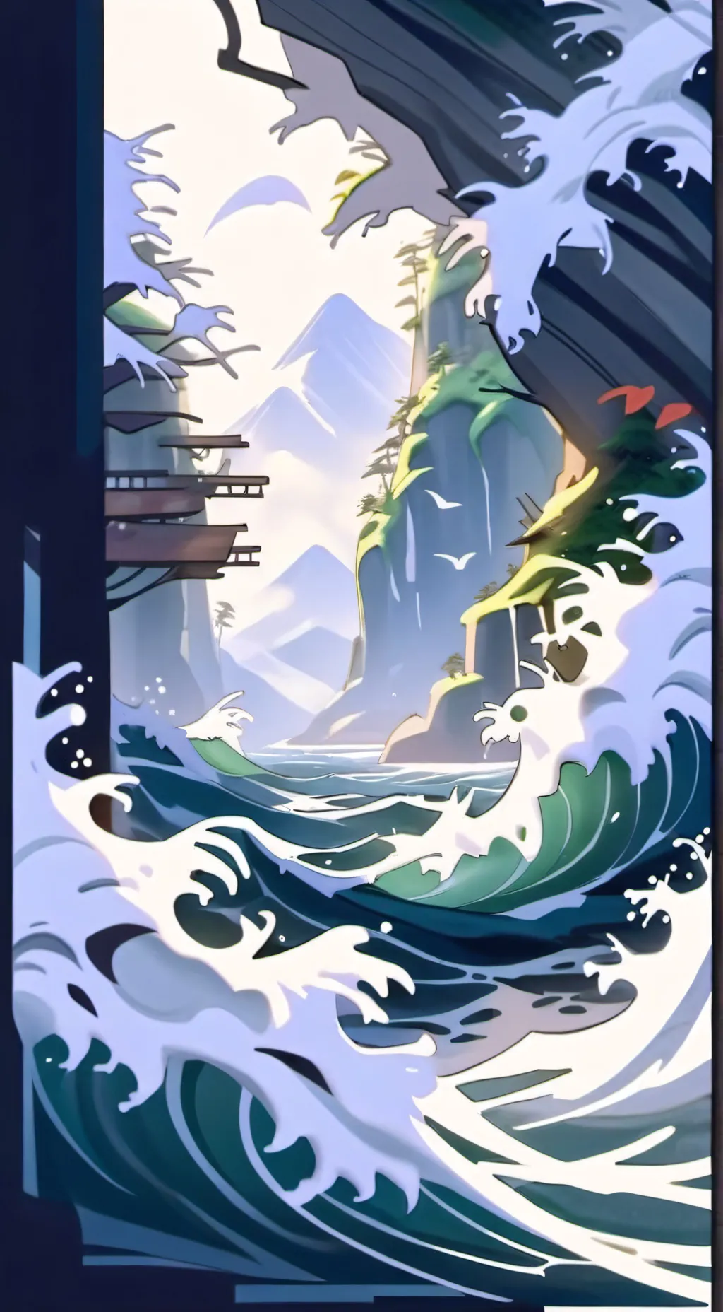 ai character: kny y Dragon ball background