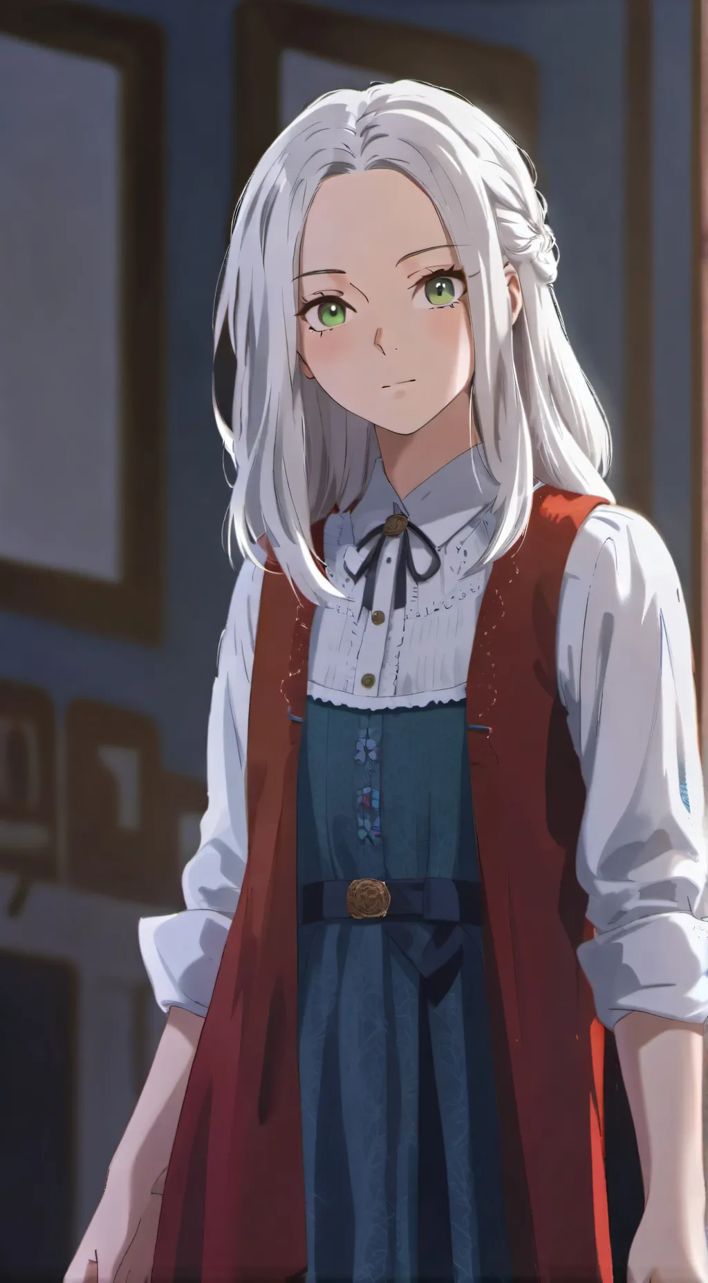 ai character: mayuri Konan  background