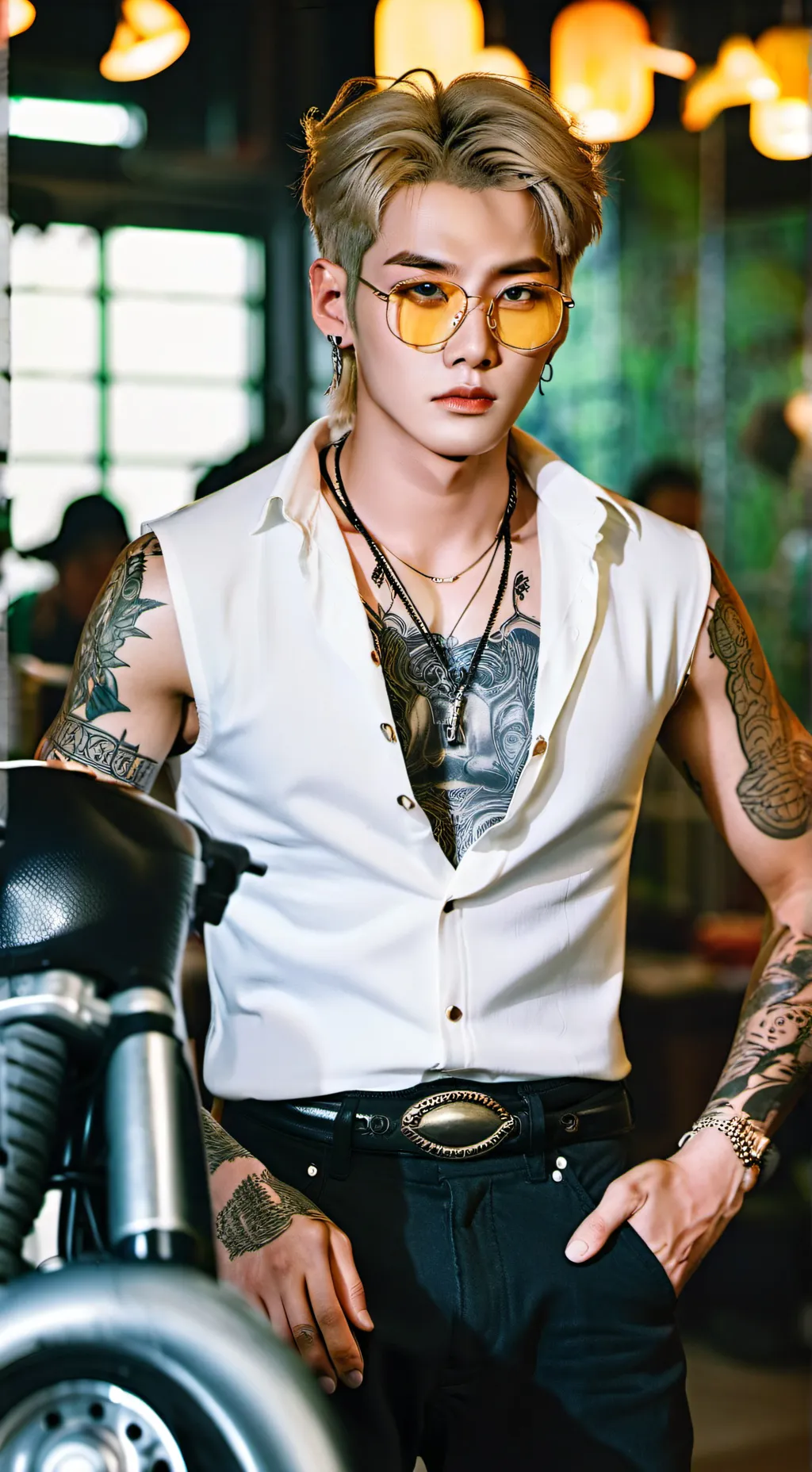 ai character: 드레시한 background