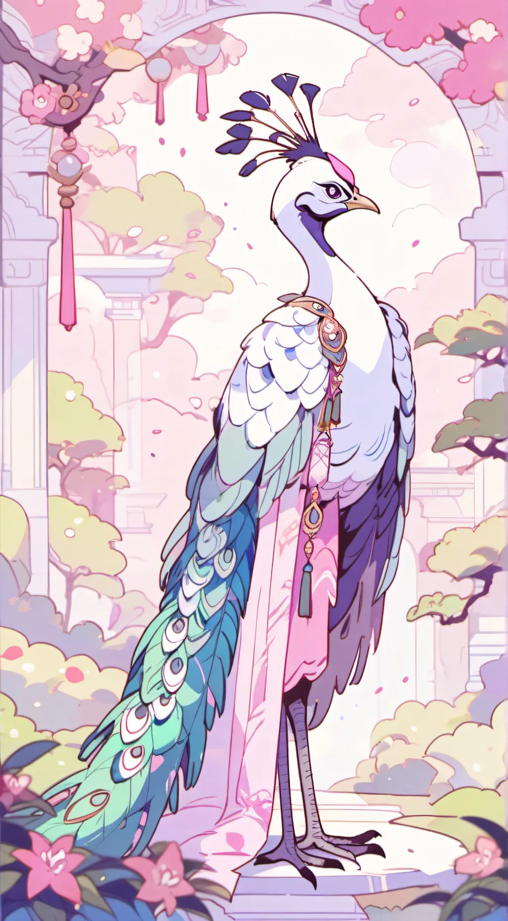 ai character: peacock peak💖🦚 background