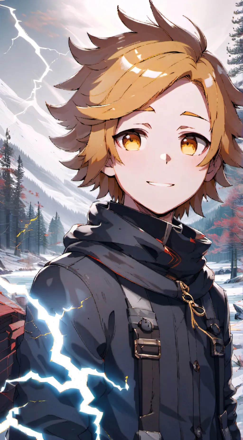 ai character: Denki Kaminari background